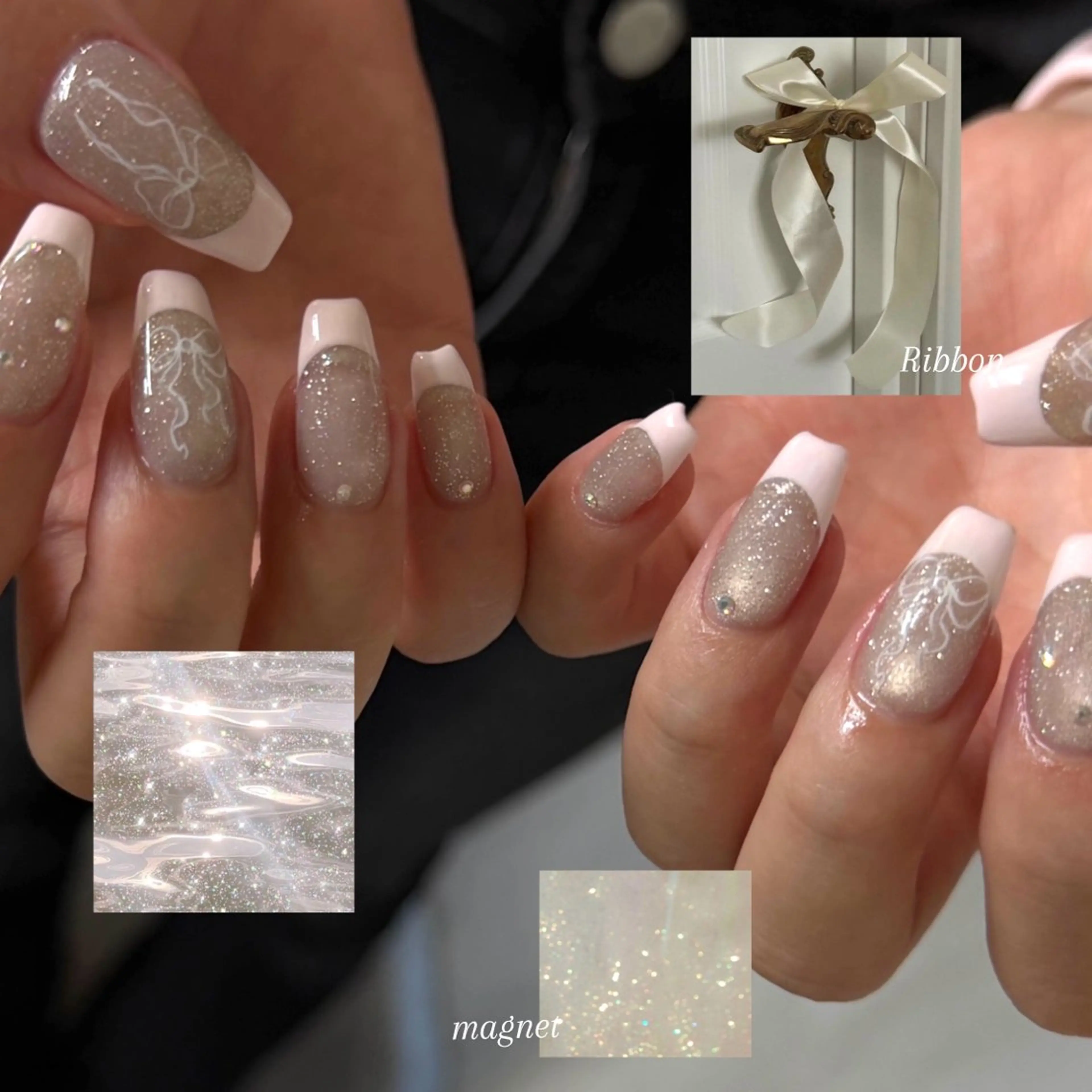 ネイル フレンチネイル ジェルネイル マグネットネイル ワンホンネイル ハンドネイル nailstudio eviz新宿店のネイルデザイン