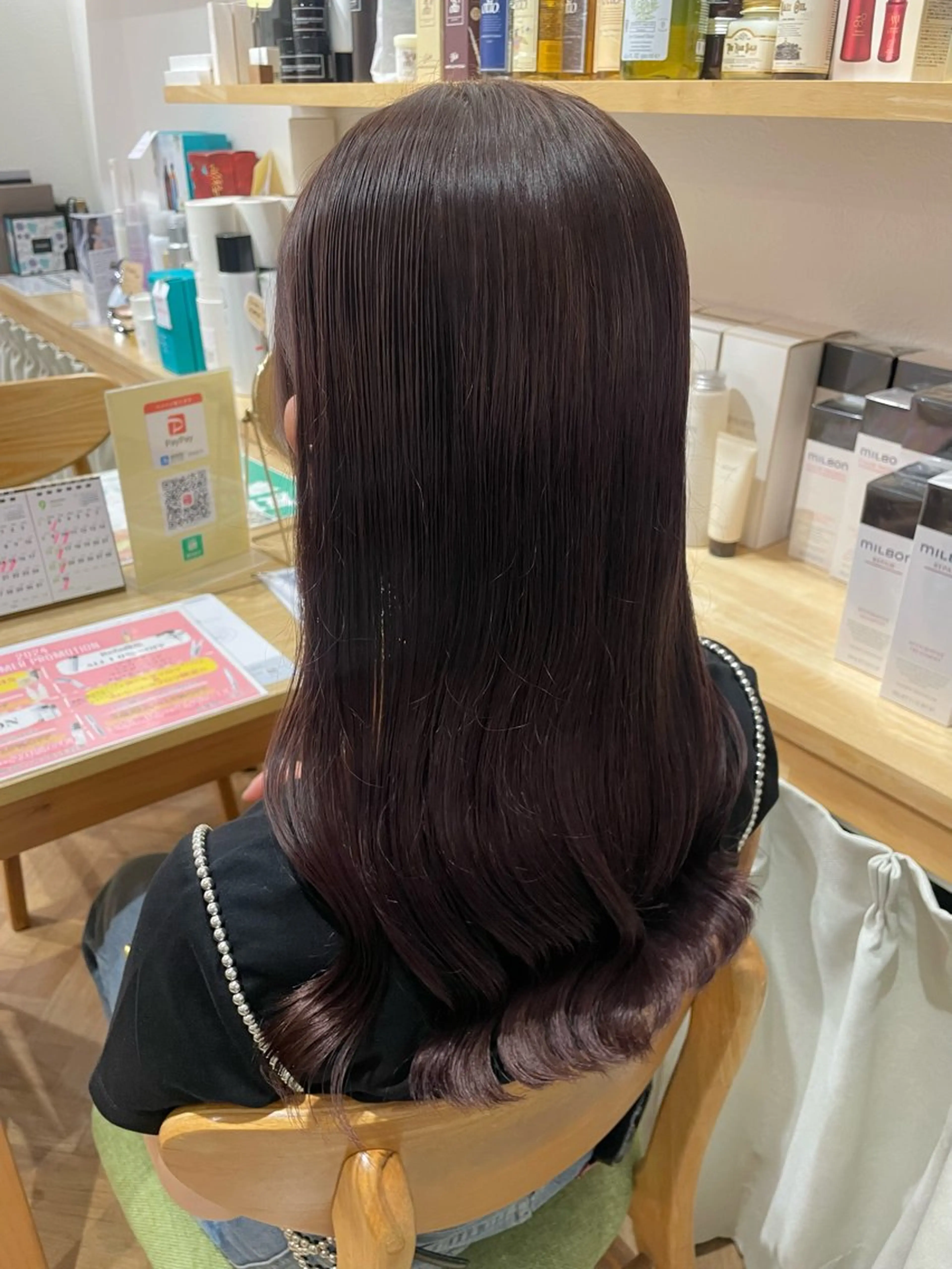 ロング カラー ブリーチ ブラウンカラー パープルカラー パープルブラウン ヘアカラー merc.谷本 澪のヘアスタイル