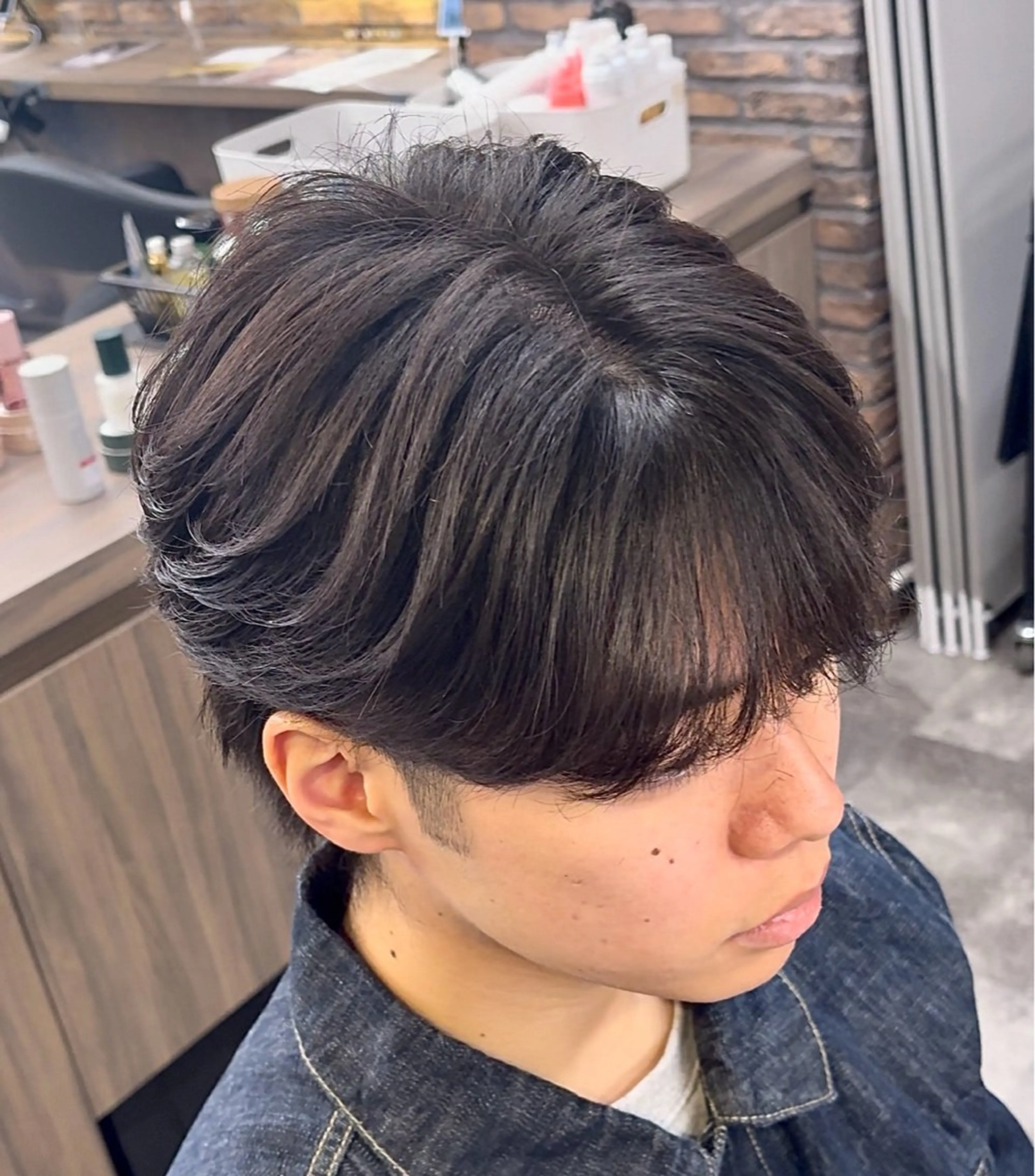 パーマ メンズ センターパート/フェ ザー🔥SHUYAのヘアスタイル