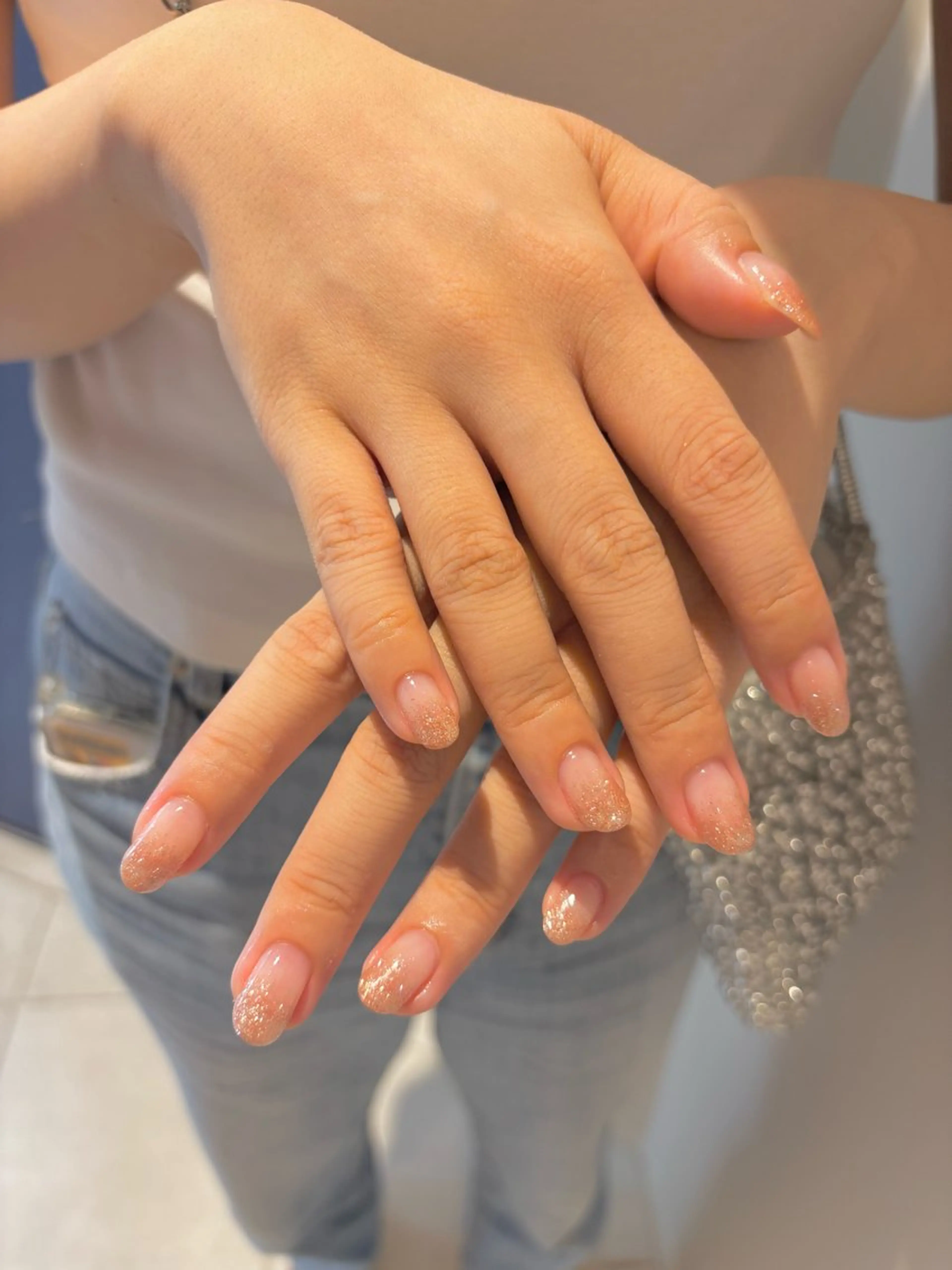 ネイル グラデーション ラメ(グリッター) ラメグラデーション ピンク ayaka nail9のネイルデザイン