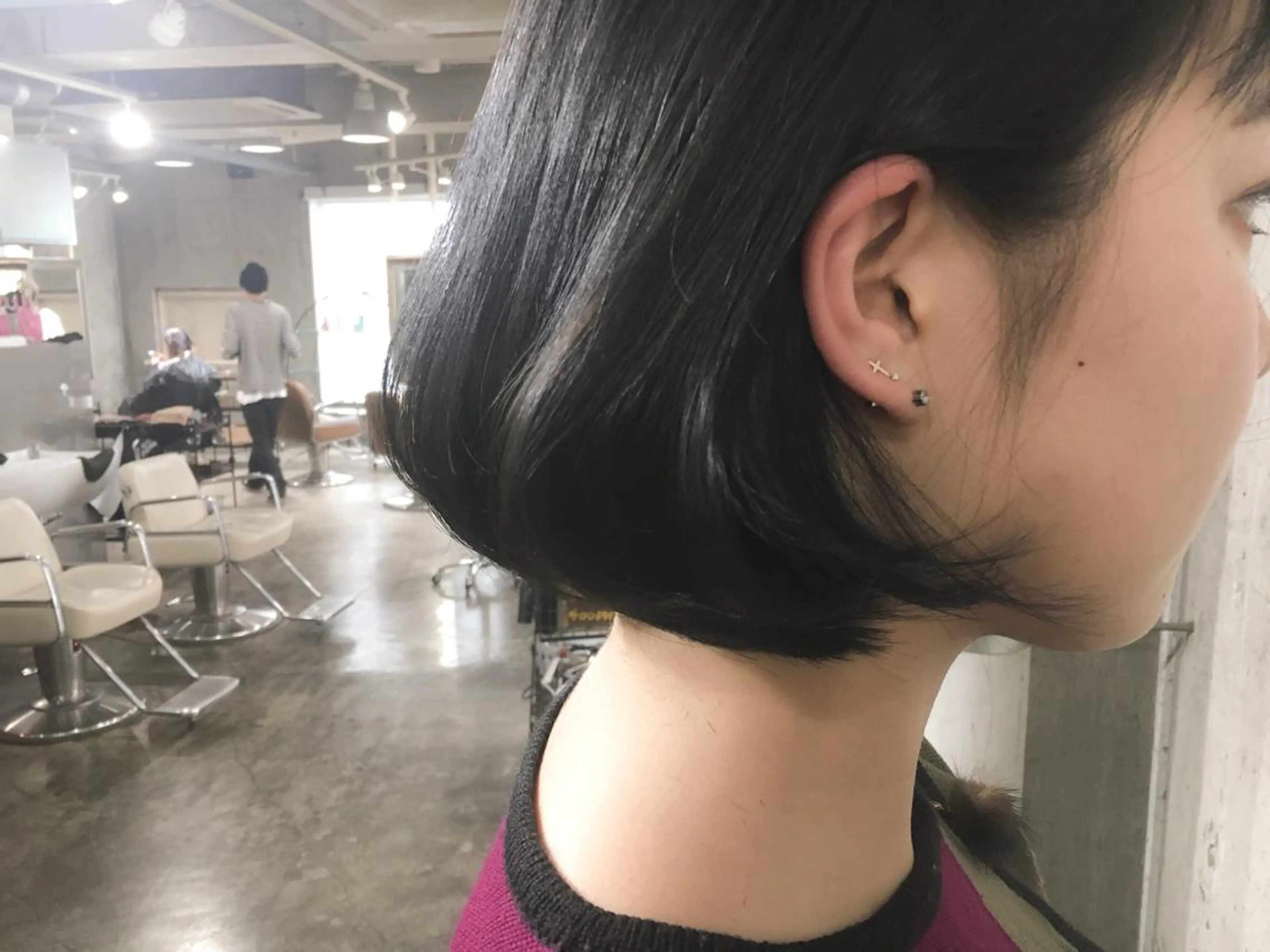 ショート カラー ブルーカラー ブルーグレー ボブ 北條 優輝のヘアスタイル