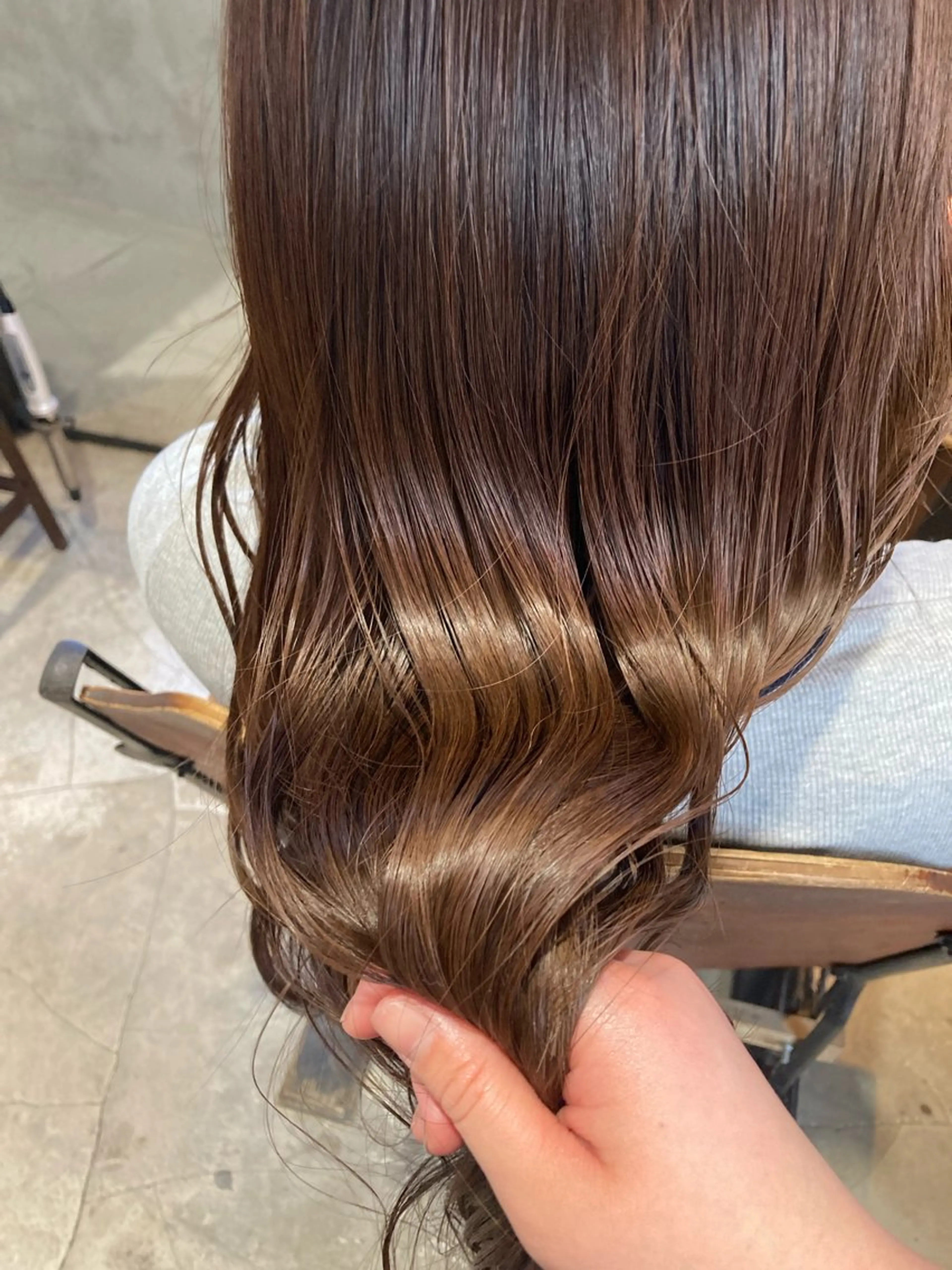 ミディアム ヘアカラー トリートメント くびれヘア/艶カラー /髪質改善🌷喜美花のヘアスタイル