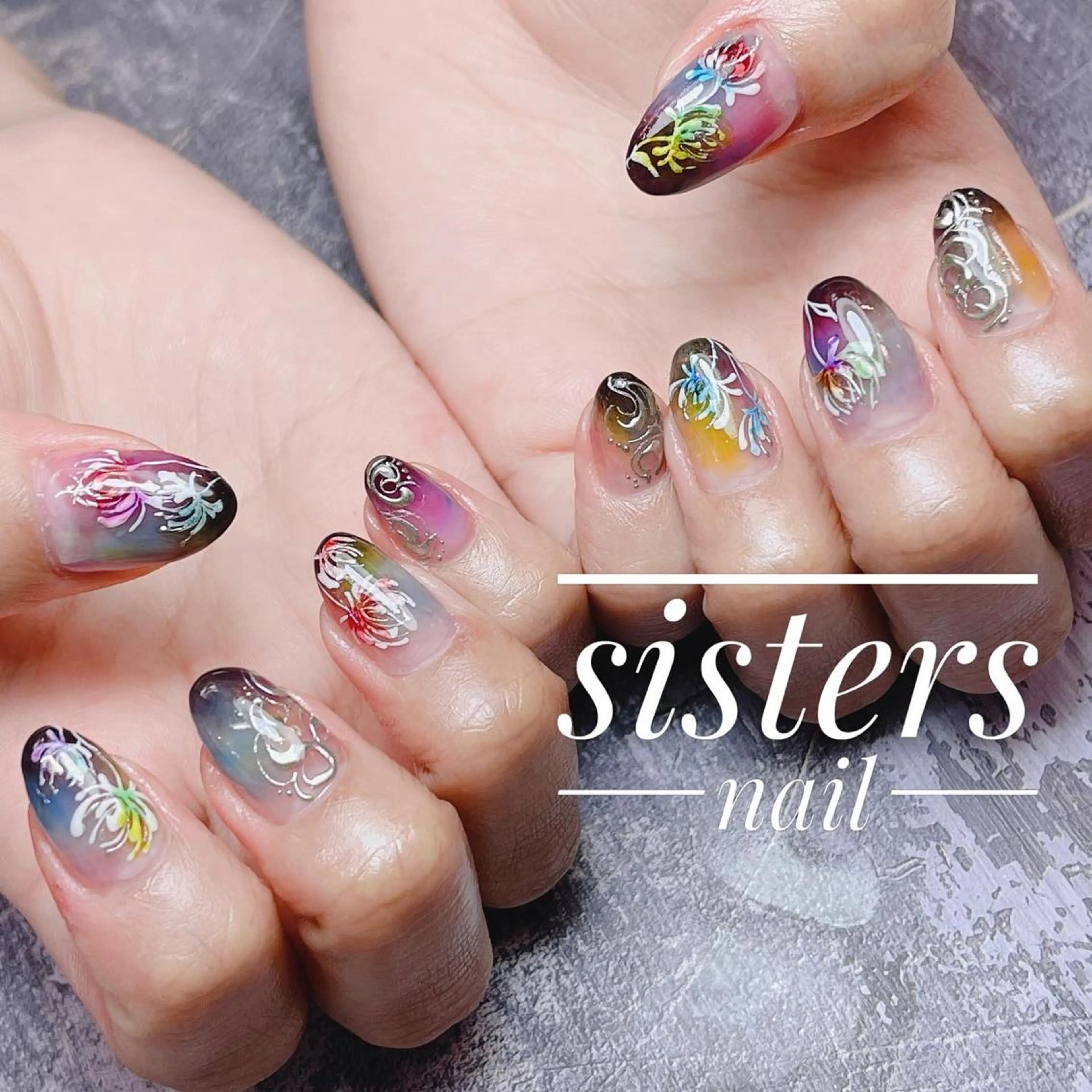 ネイル アートネイル ニュアンスネイル 夏ネイル ハンドネイル ハンドケア sisters nail.fのネイルデザイン