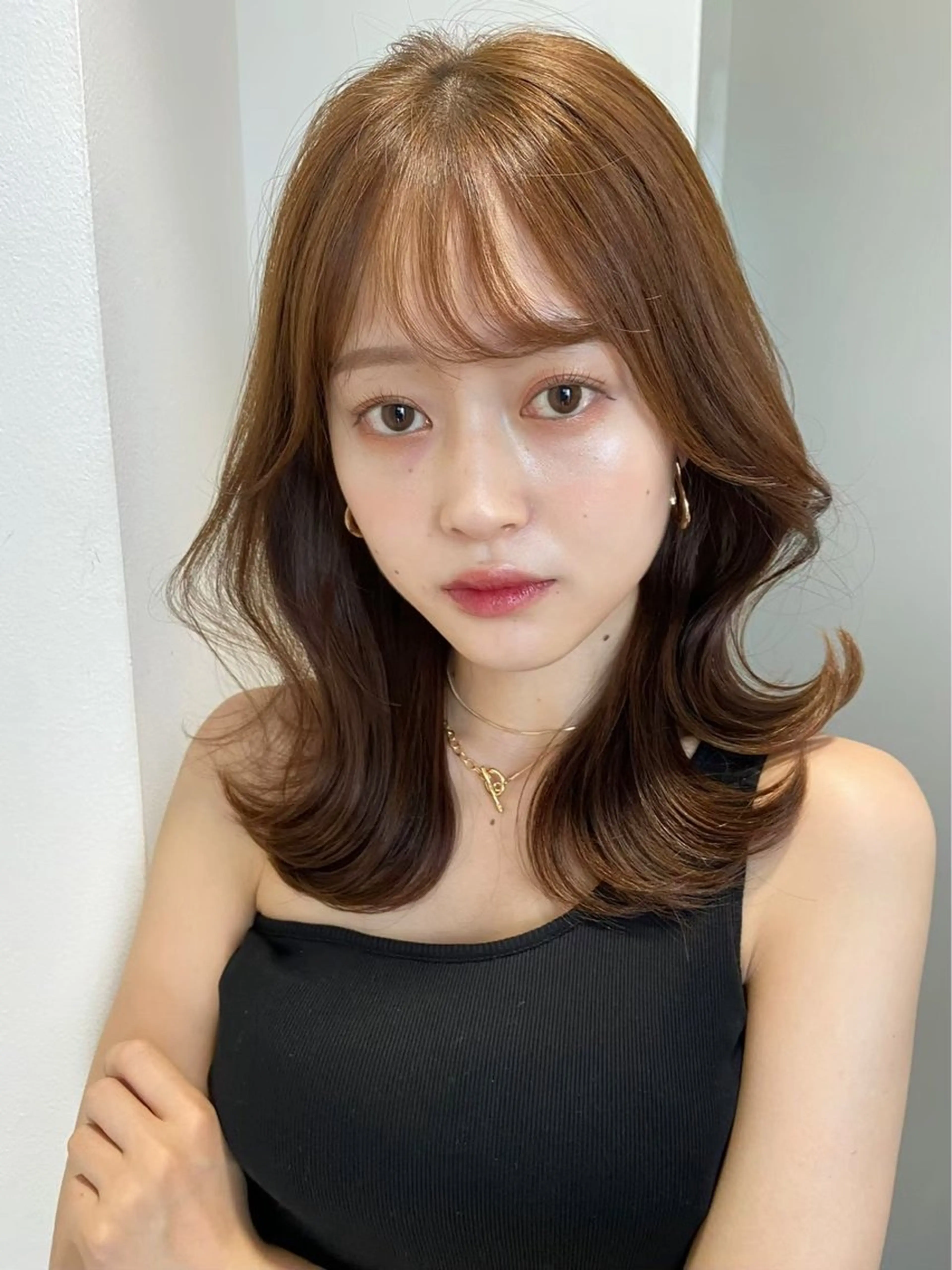 セミロング カラー きなみ いく🎀透明感カラーのヘアスタイル