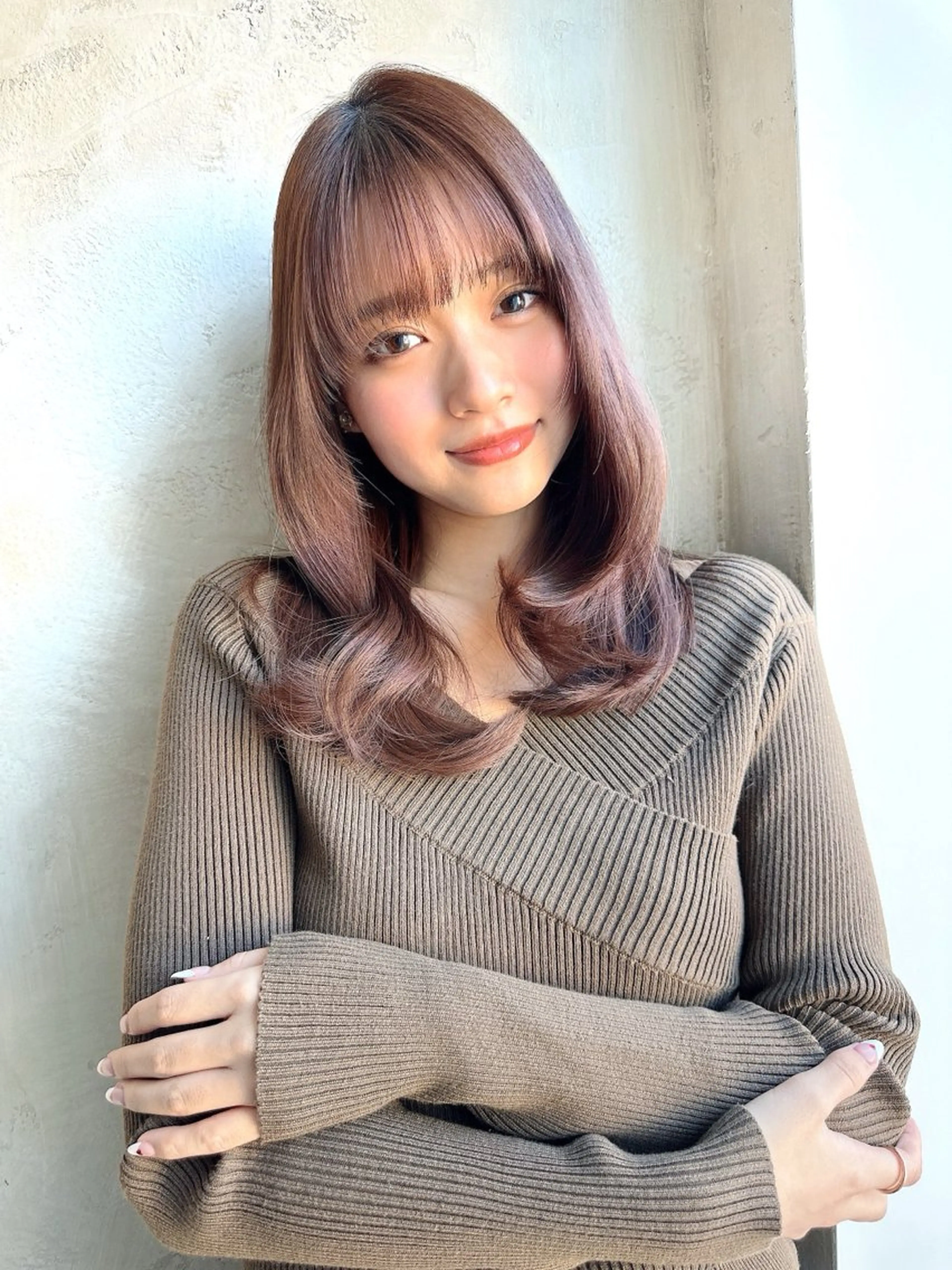 セミロング カラー カット ヘアカラー トリートメント ヘッドスパ レイヤー/艶カラー 韓国/石戸谷海斗のヘアスタイル