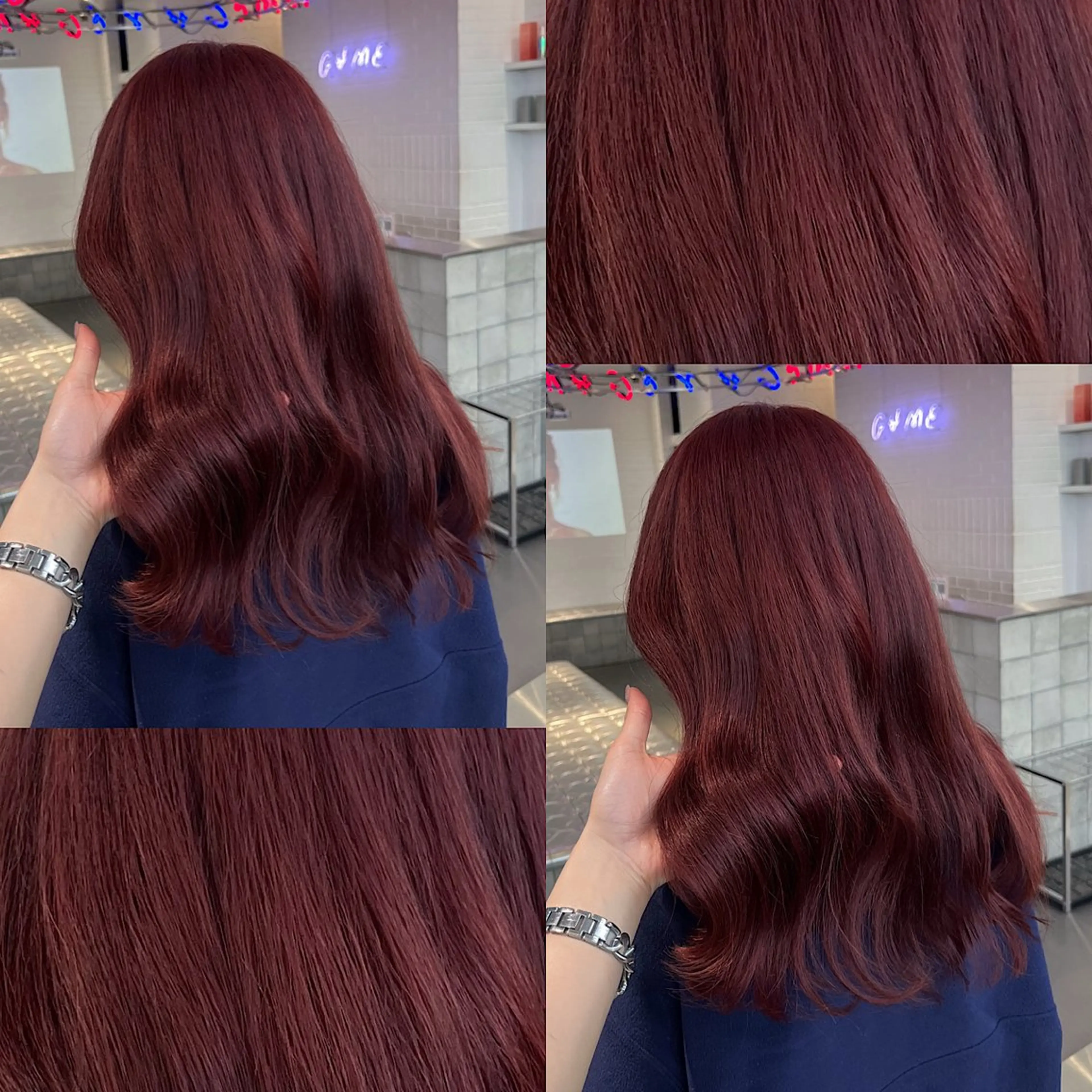 ミディアム カラー ボルドーカラー 🍒暖色✖️レイヤー ／Haruna🍒のヘアスタイル