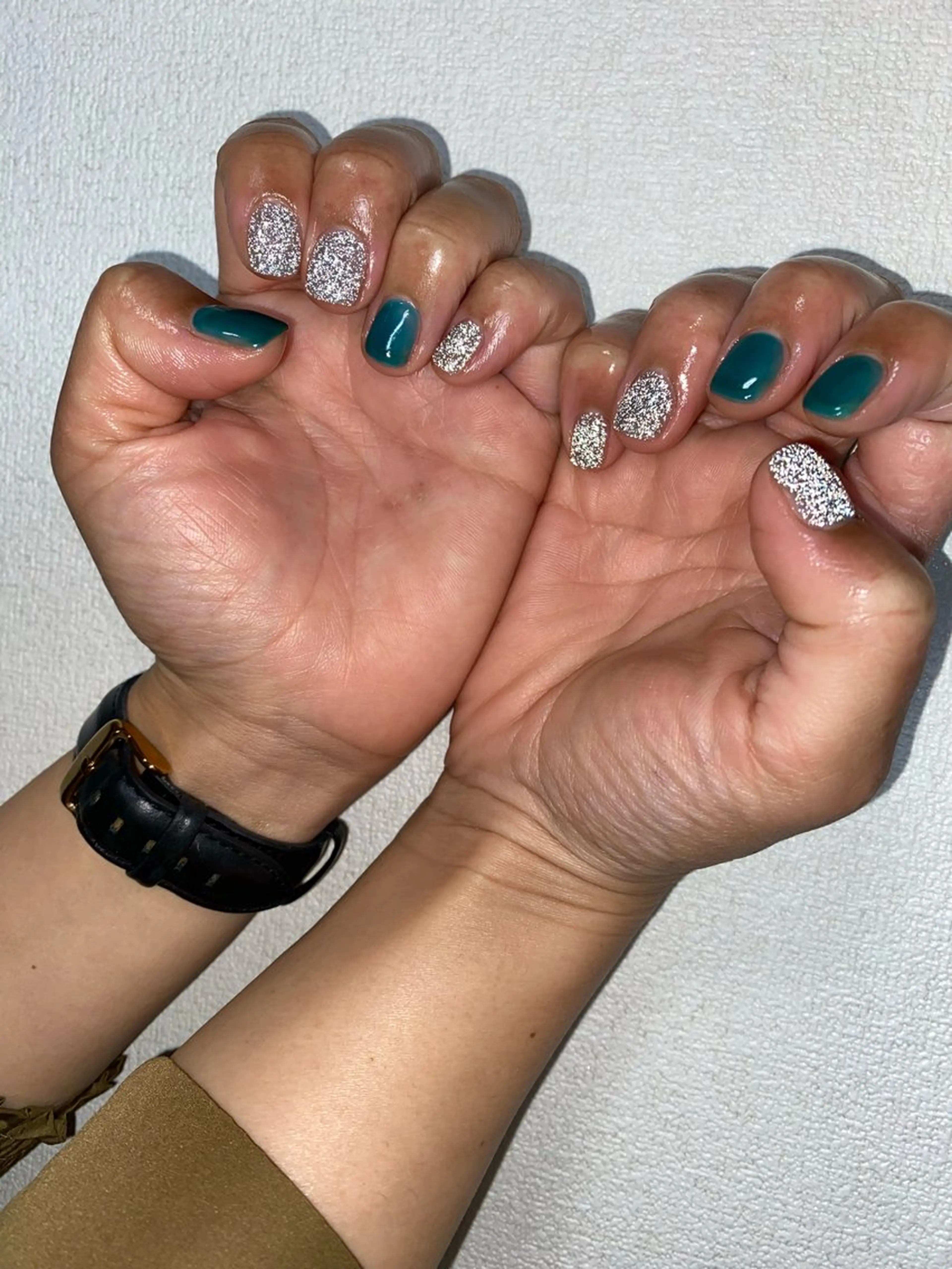 ネイル ブルー フラッシュネイル ハンドネイル 自宅サロン FeelFreeのネイルデザイン