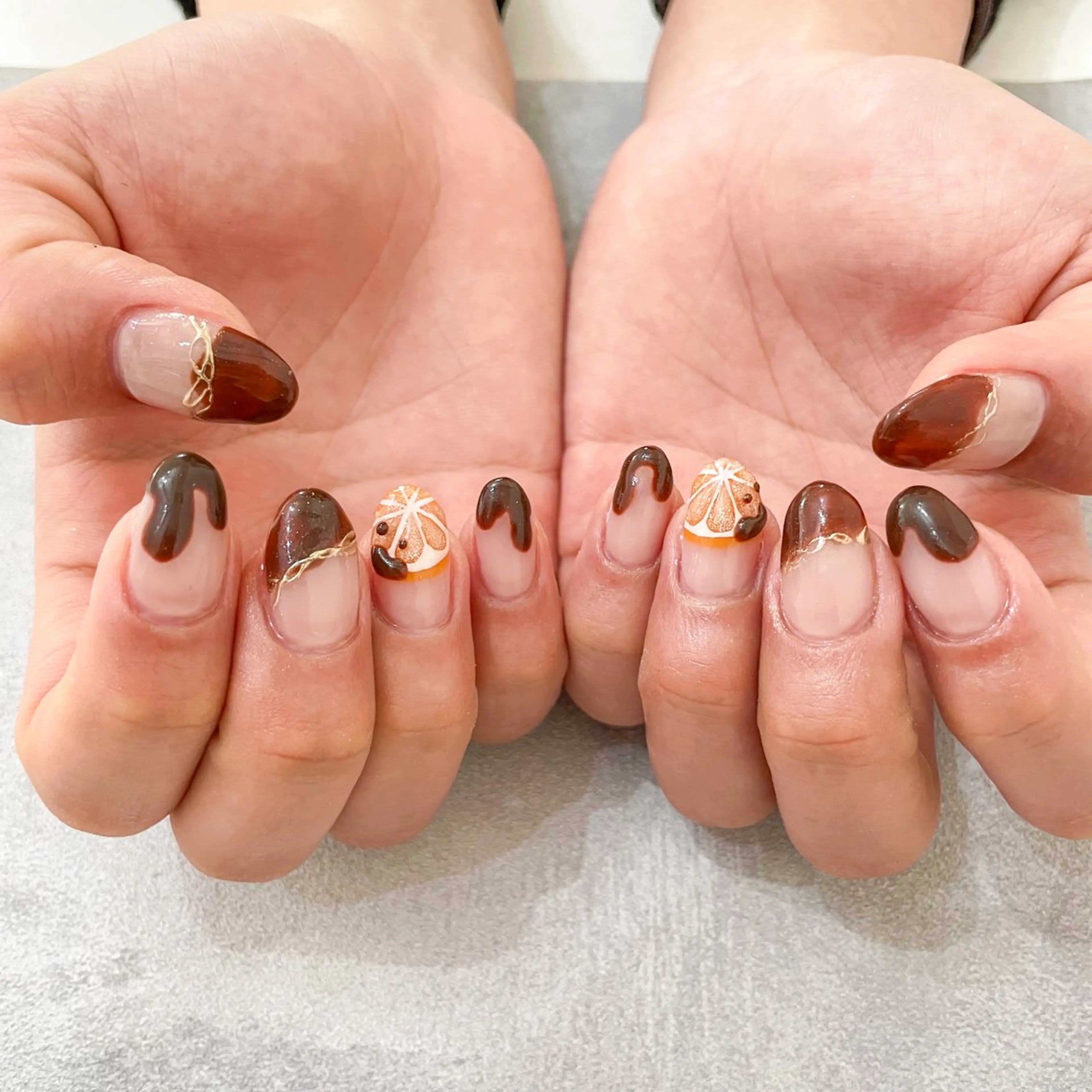 ネイル ハンドネイル ゴテゴテ💙ワンホン リオナのネイルデザイン