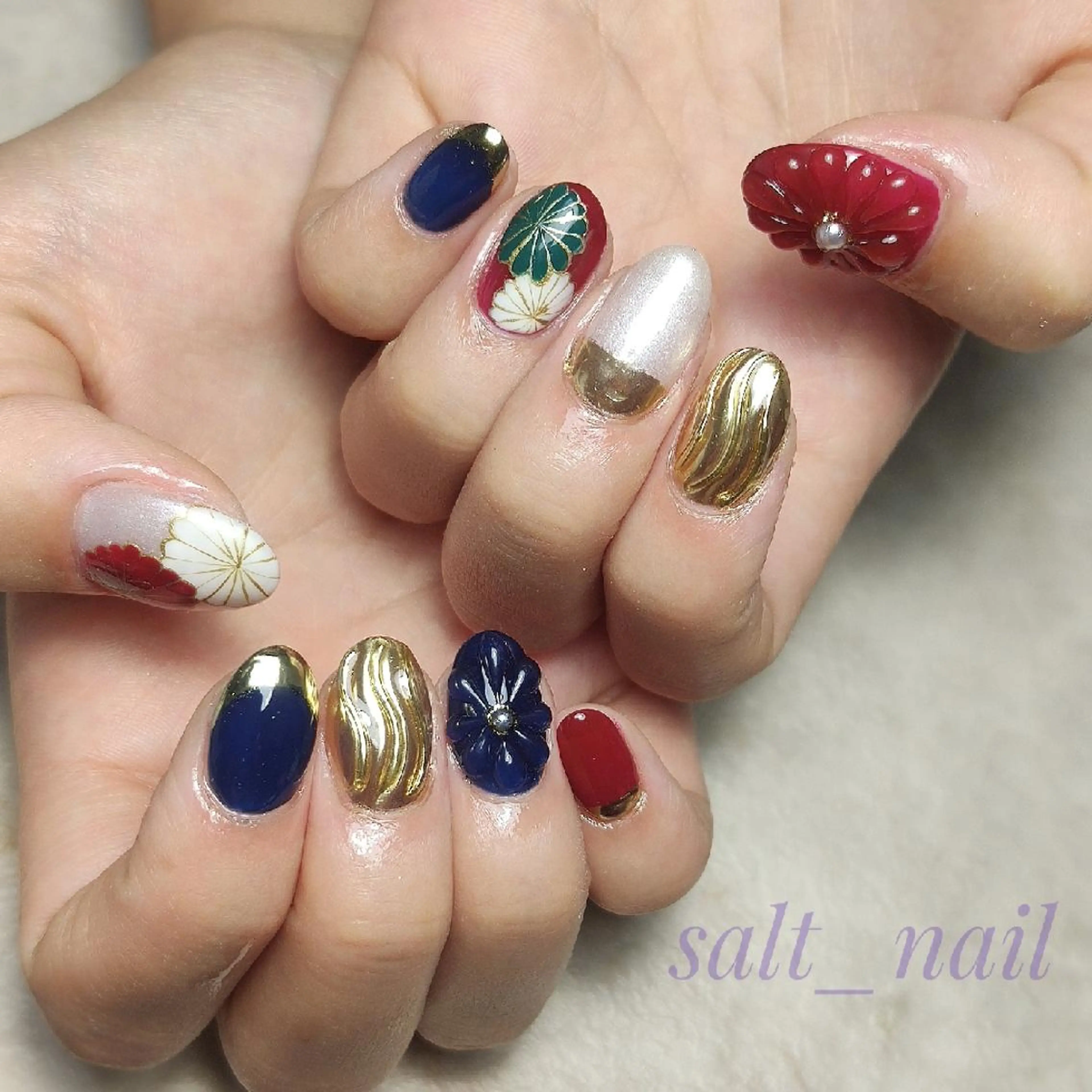 ネイル 成人式 個人サロン saltnailのネイルデザイン