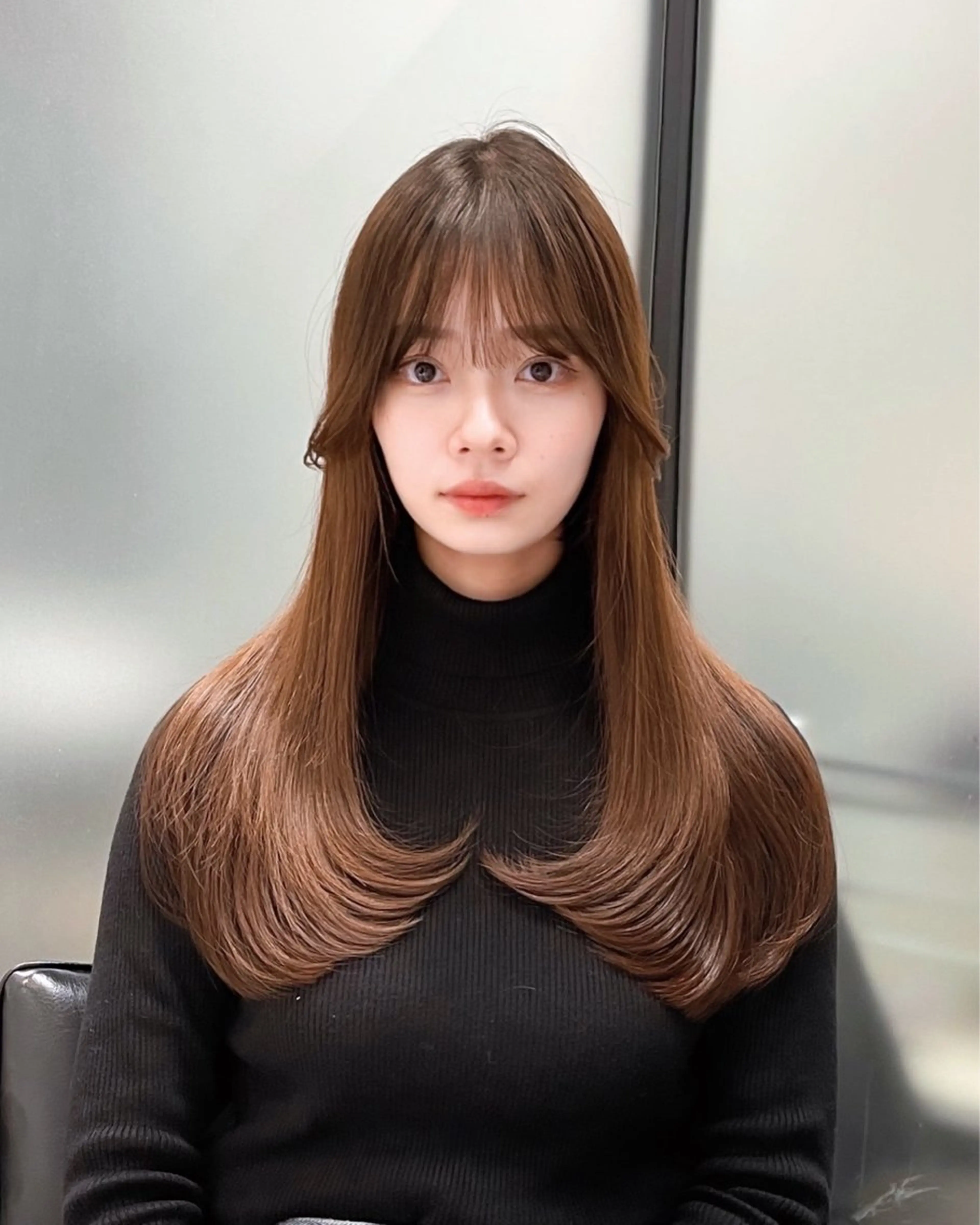 ロング 韓国風ヘア レイヤーカット カット ヘアカラー トリートメント 韓国レイヤーカット 髪質改善▫️水野有真のヘアスタイル