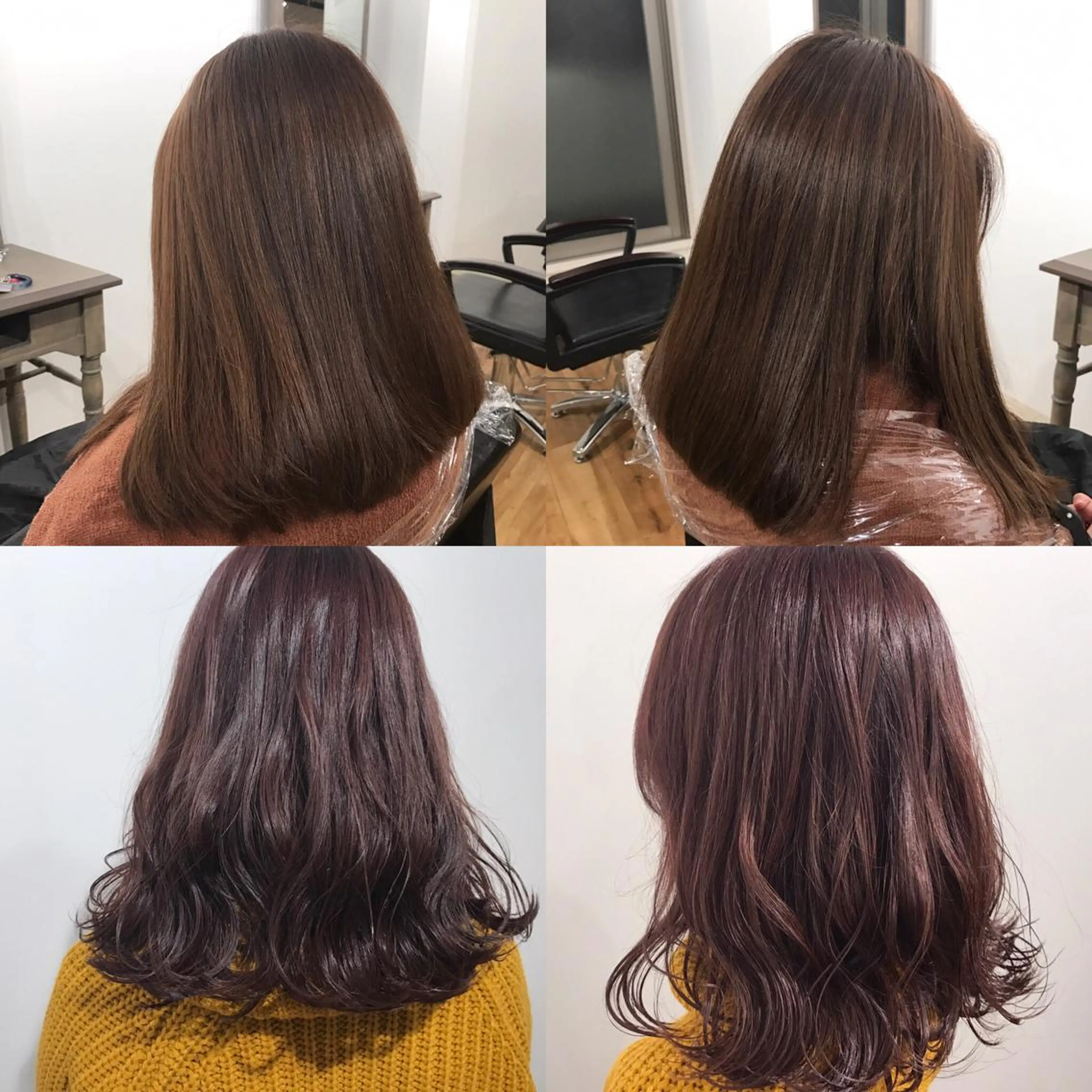 ショート ピンクブラウン カット ヘアカラー トリートメント 家中 貴典のヘアスタイル