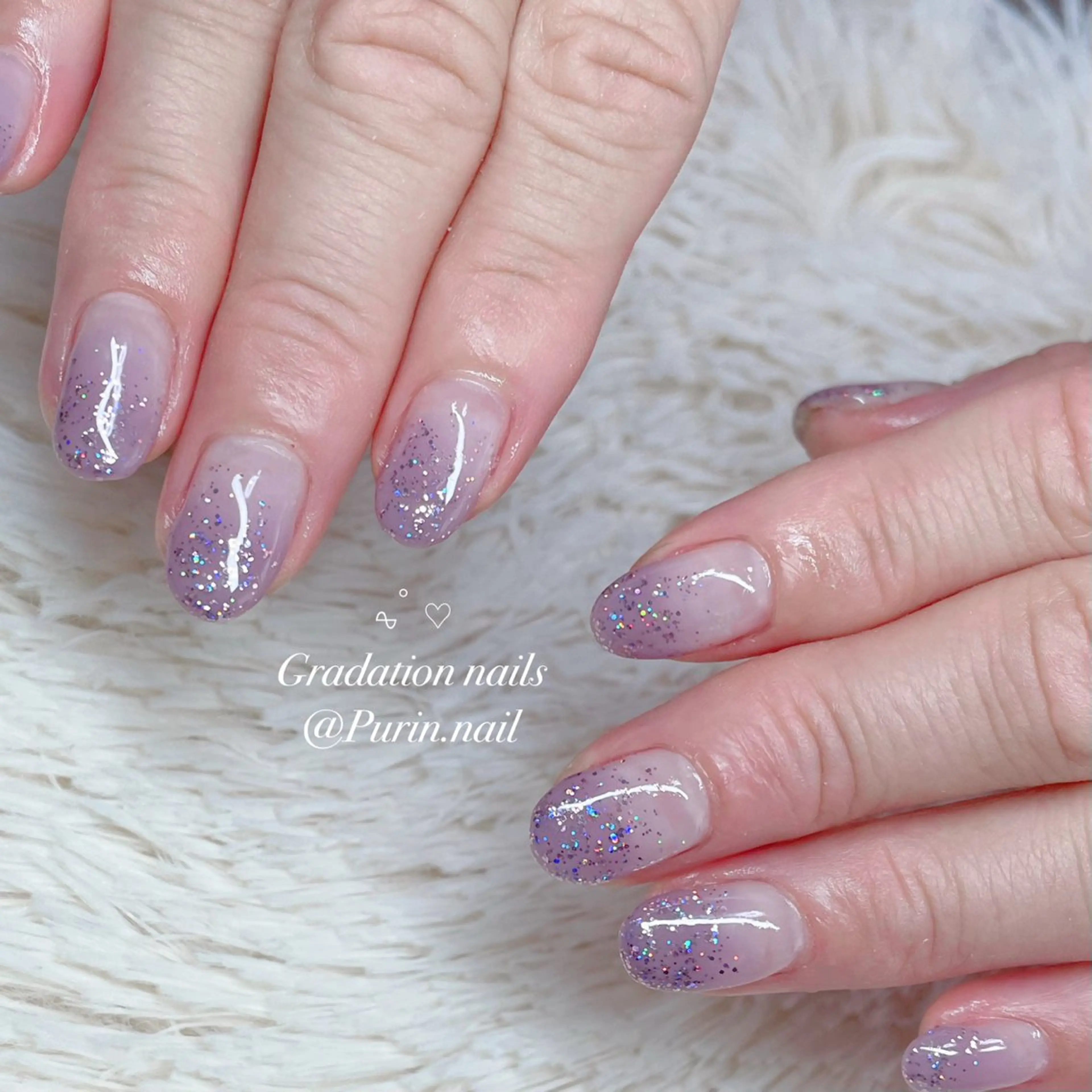 ネイル ラメ(グリッター) ハンドネイル Nails by Purin🍮のネイルデザイン
