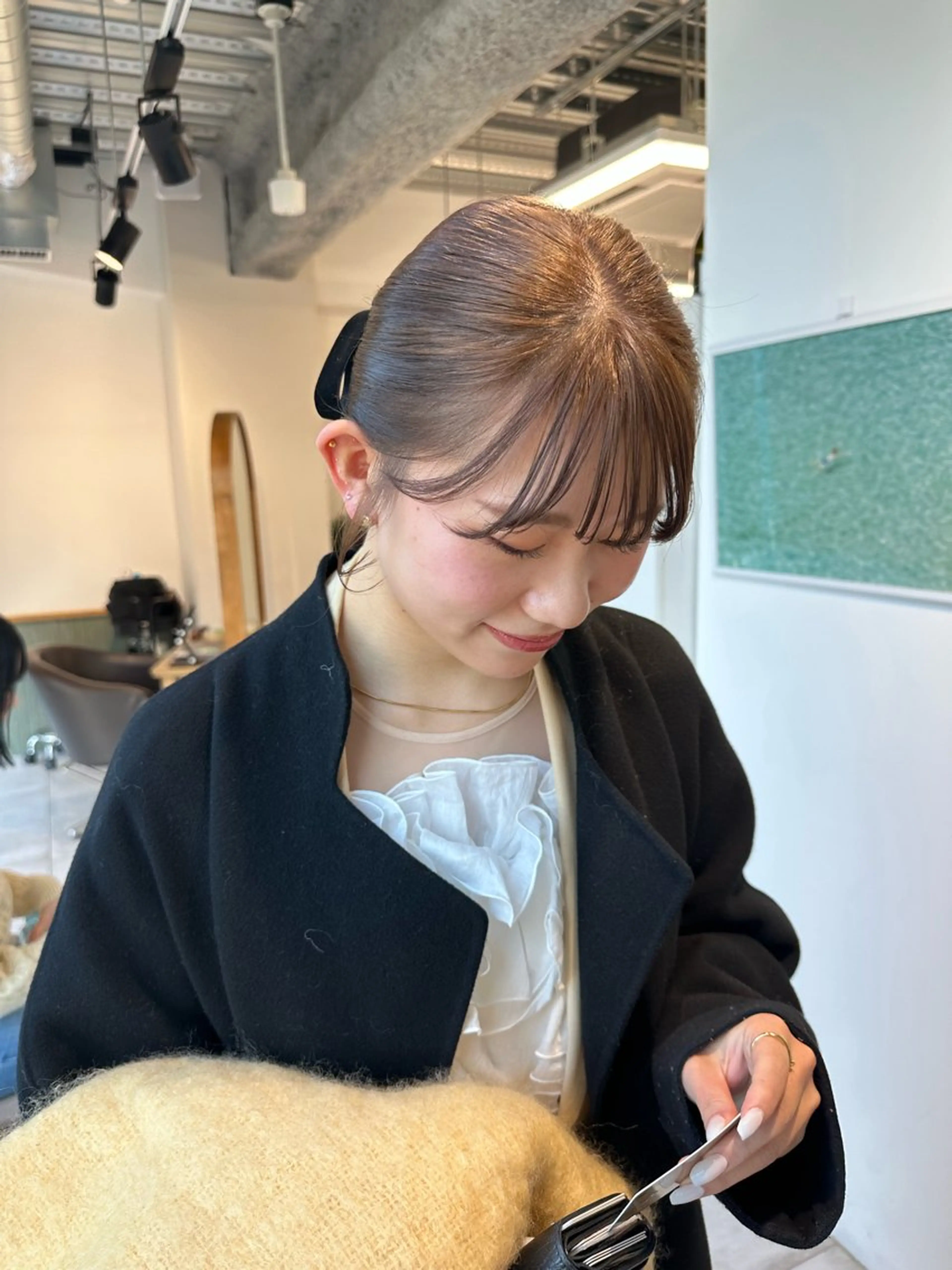 セミロング カラー キッズ カット ヘアカラー トリートメント オトナヘア🌿 harukaのヘアスタイル