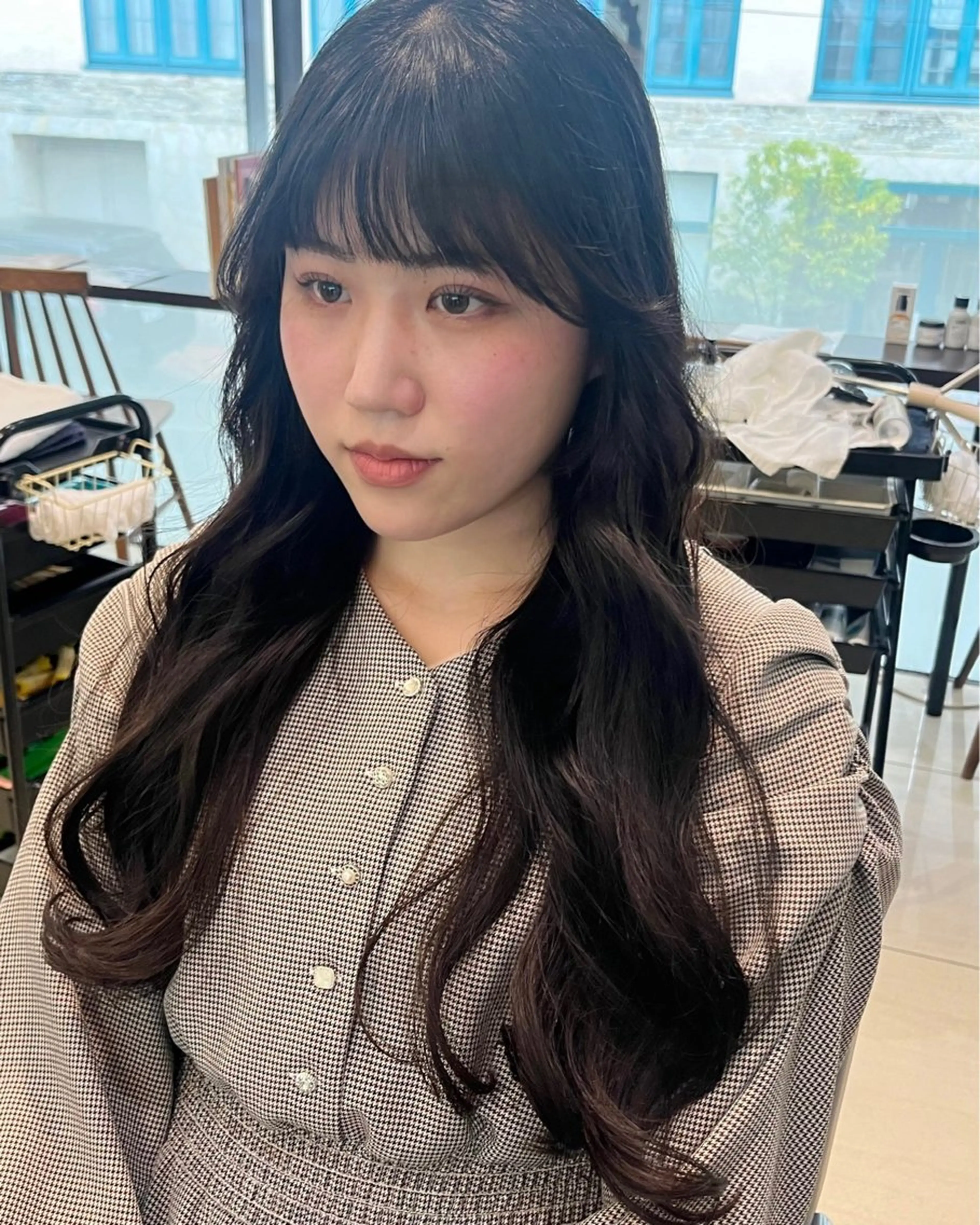 ロング パーマ 韓国風ヘア タンバルモリパーマ 礒井メンキのヘアスタイル