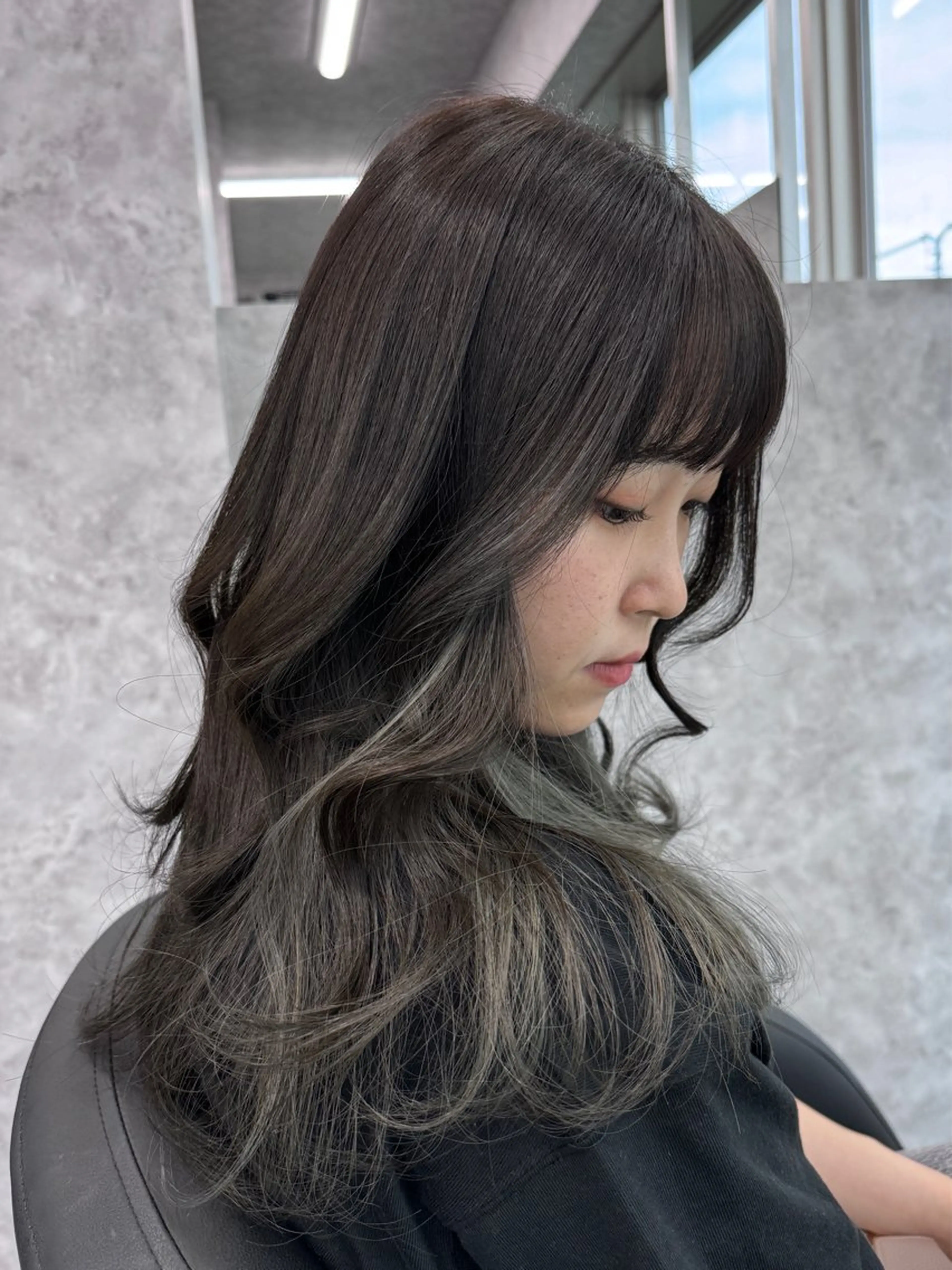 セミロング カット ヘアカラー 韓国風カラー🤎 𝒄𝒉𝒊𝒌𝒂のヘアスタイル