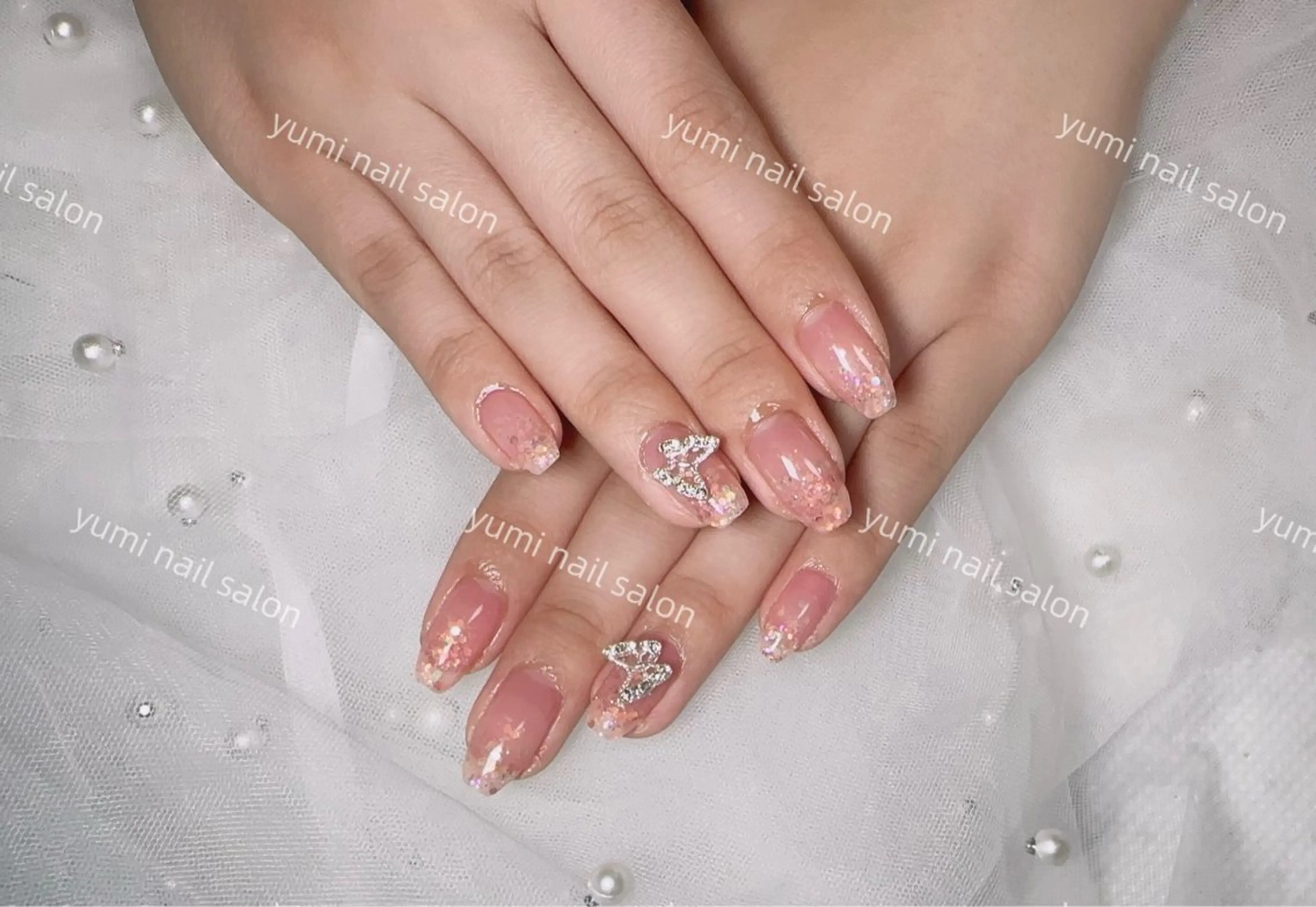 ネイル Yumi ジェル& チップ長さだしのネイルデザイン