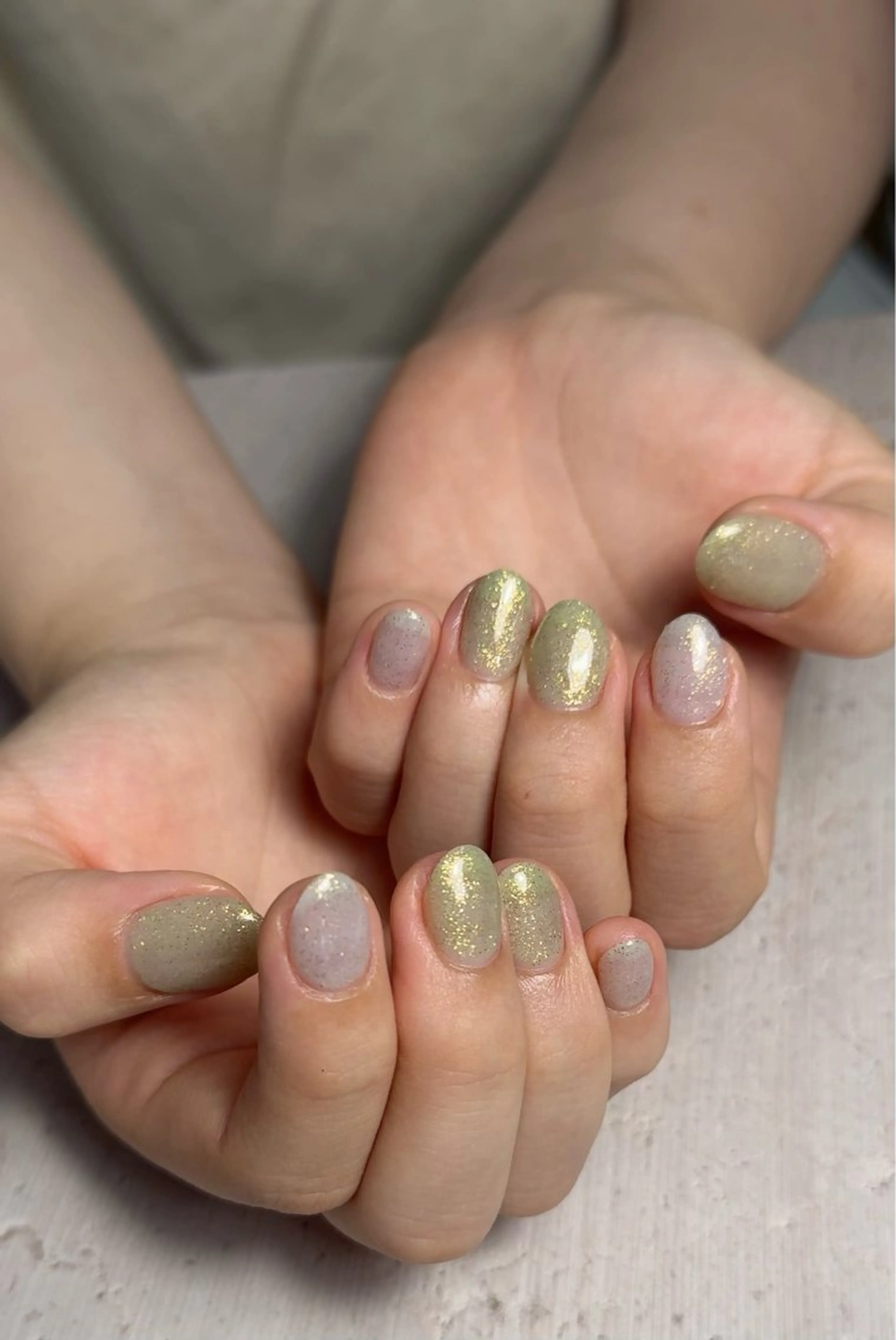 ネイル ジェルネイル ゴールド ラメ(グリッター) ハンドネイル Monica nails/福島のネイルデザイン