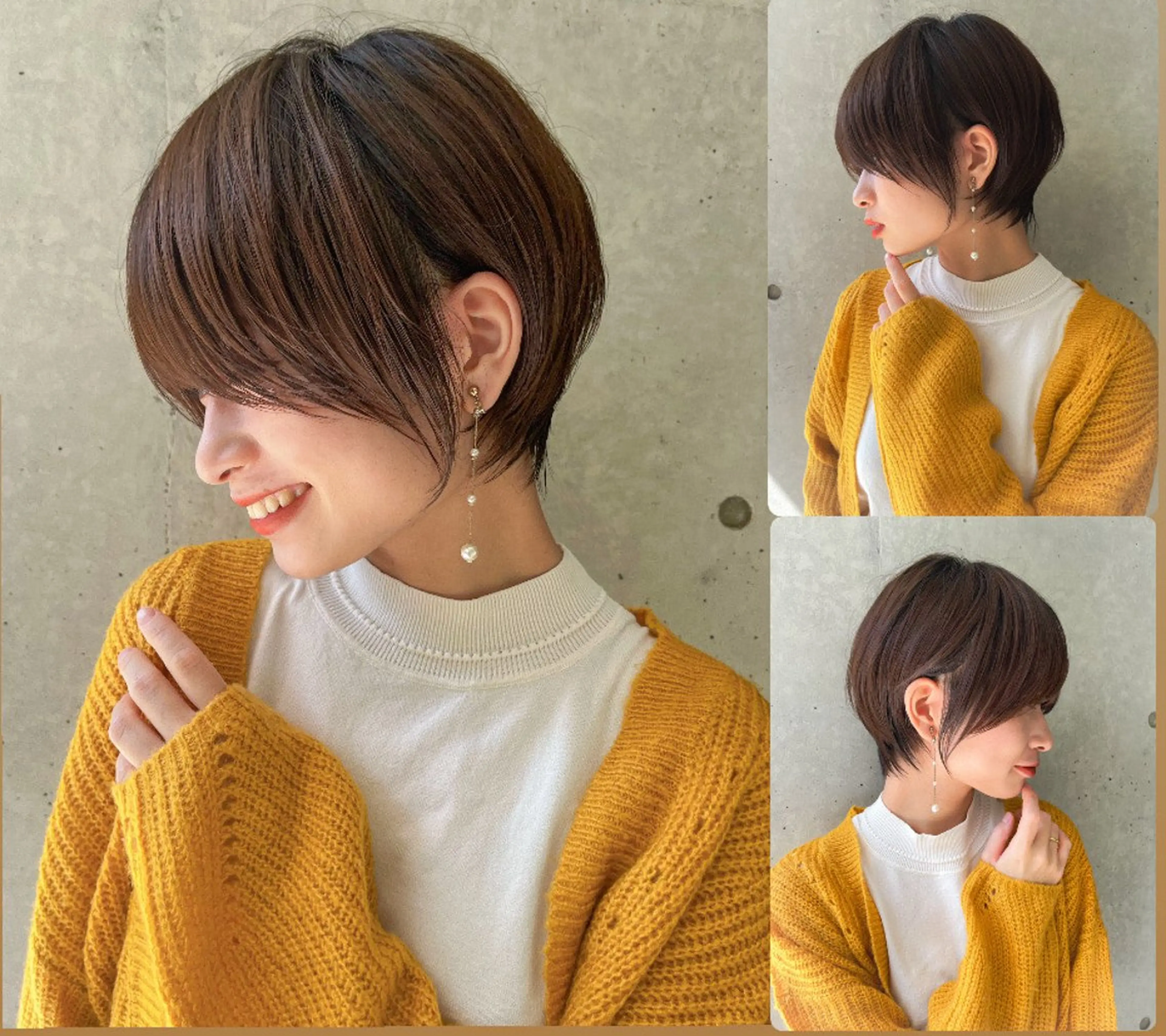 ショート カラー グレージュ ショートヘア サイドバング ショートヘア特化 艶髪/パーマ/岡安のヘアスタイル