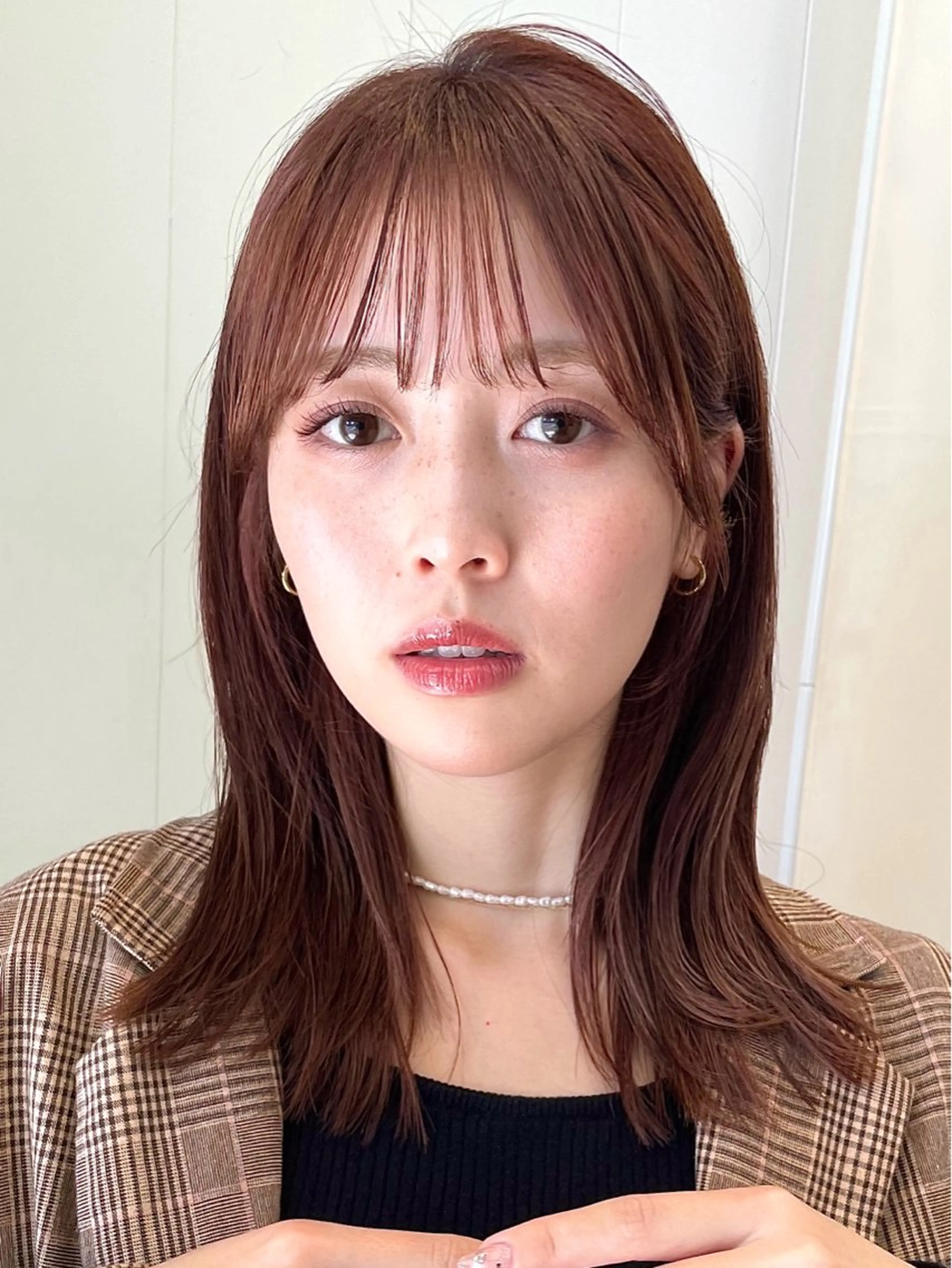 ミディアム カラー ブラウンカラー ショコラブラウン OAK 学芸大学所属・秋葉萌　透明感カラー /レイヤー/ボブ♡のヘアスタイル