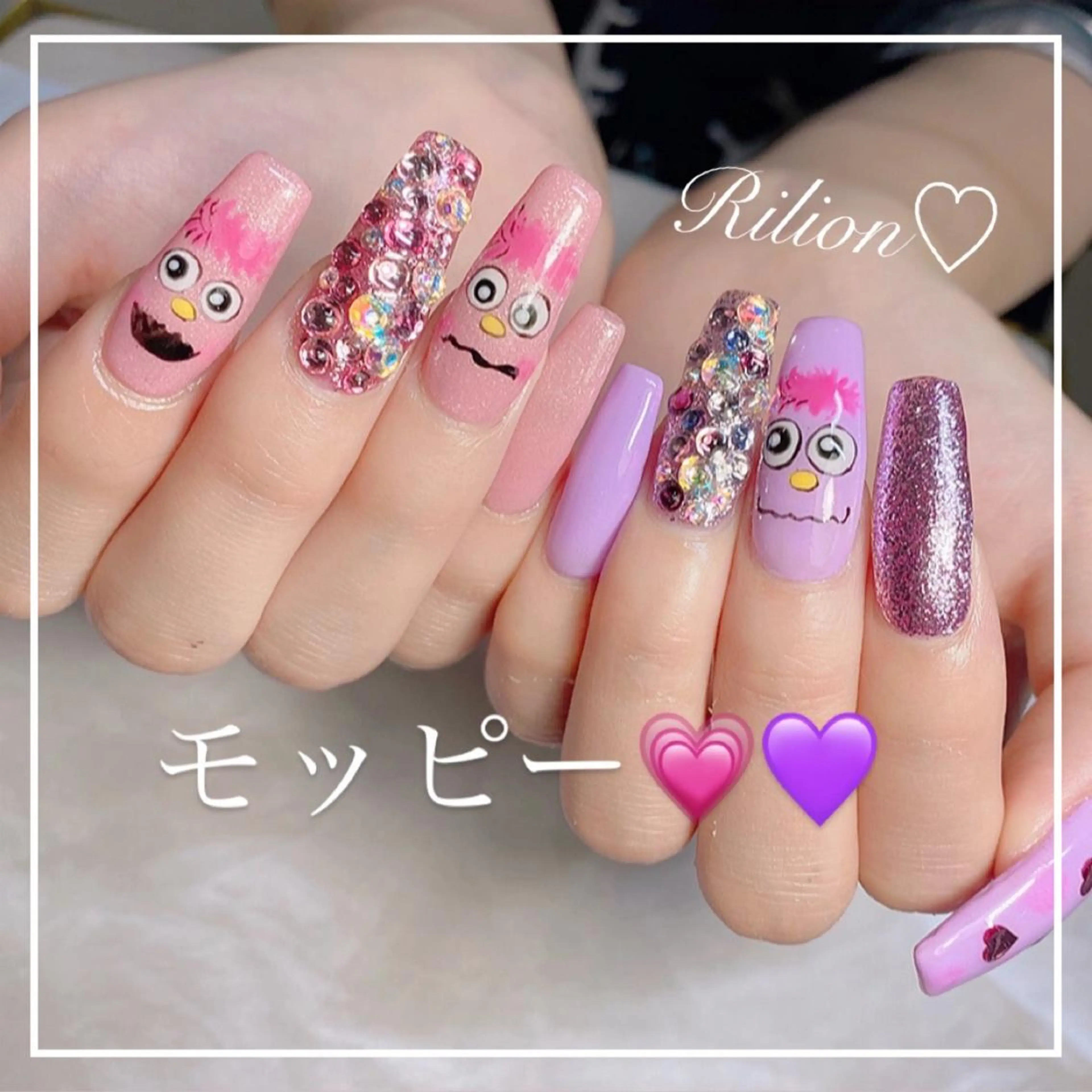 ネイル ハンドネイル RiLion💗 Risa🦋💜のネイルデザイン