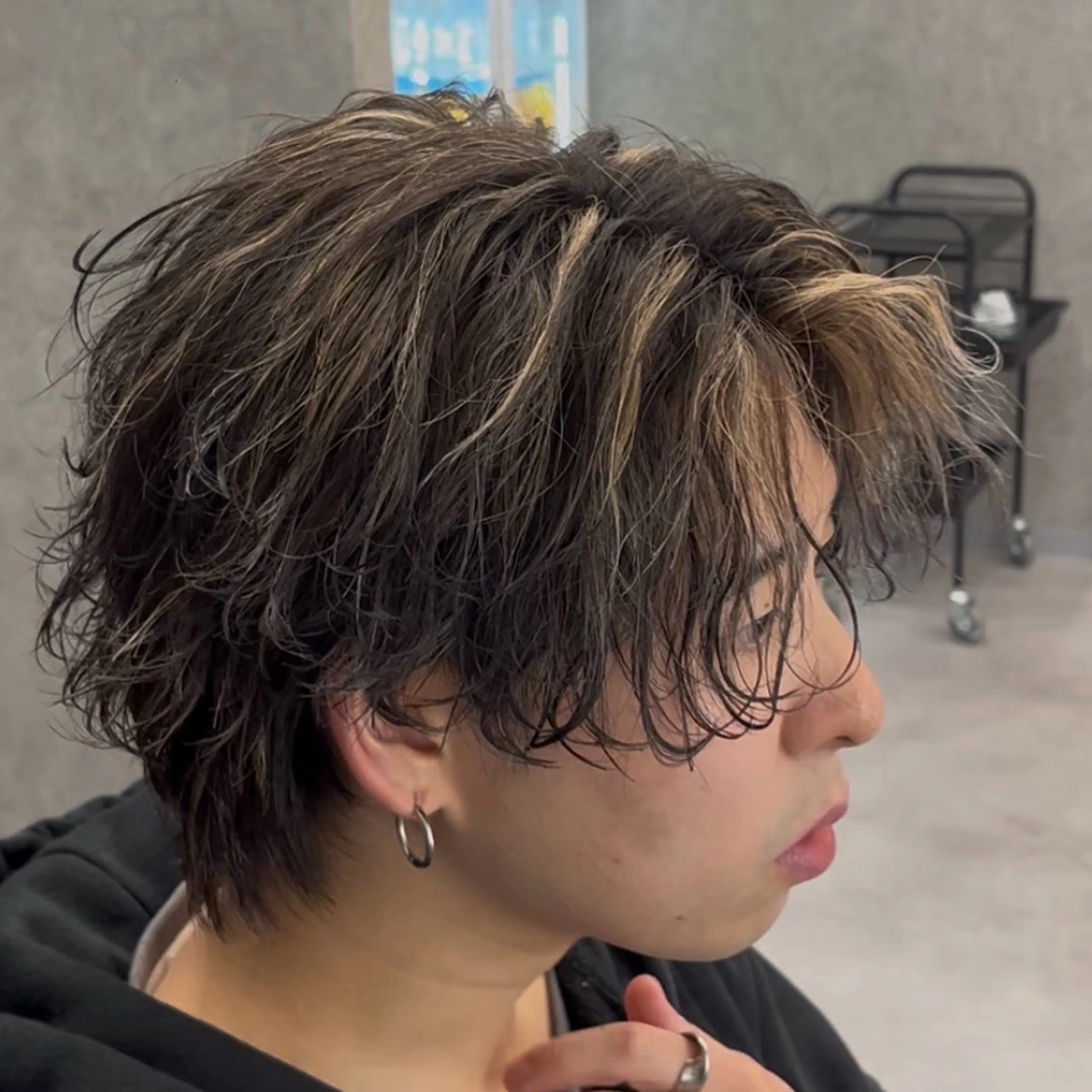 ショート カラー ヘアアレンジ メンズ メンズハイライト ハイライトカラー ハイライト カット パーマ 札幌メンズ特化/ RIKUのヘアスタイル