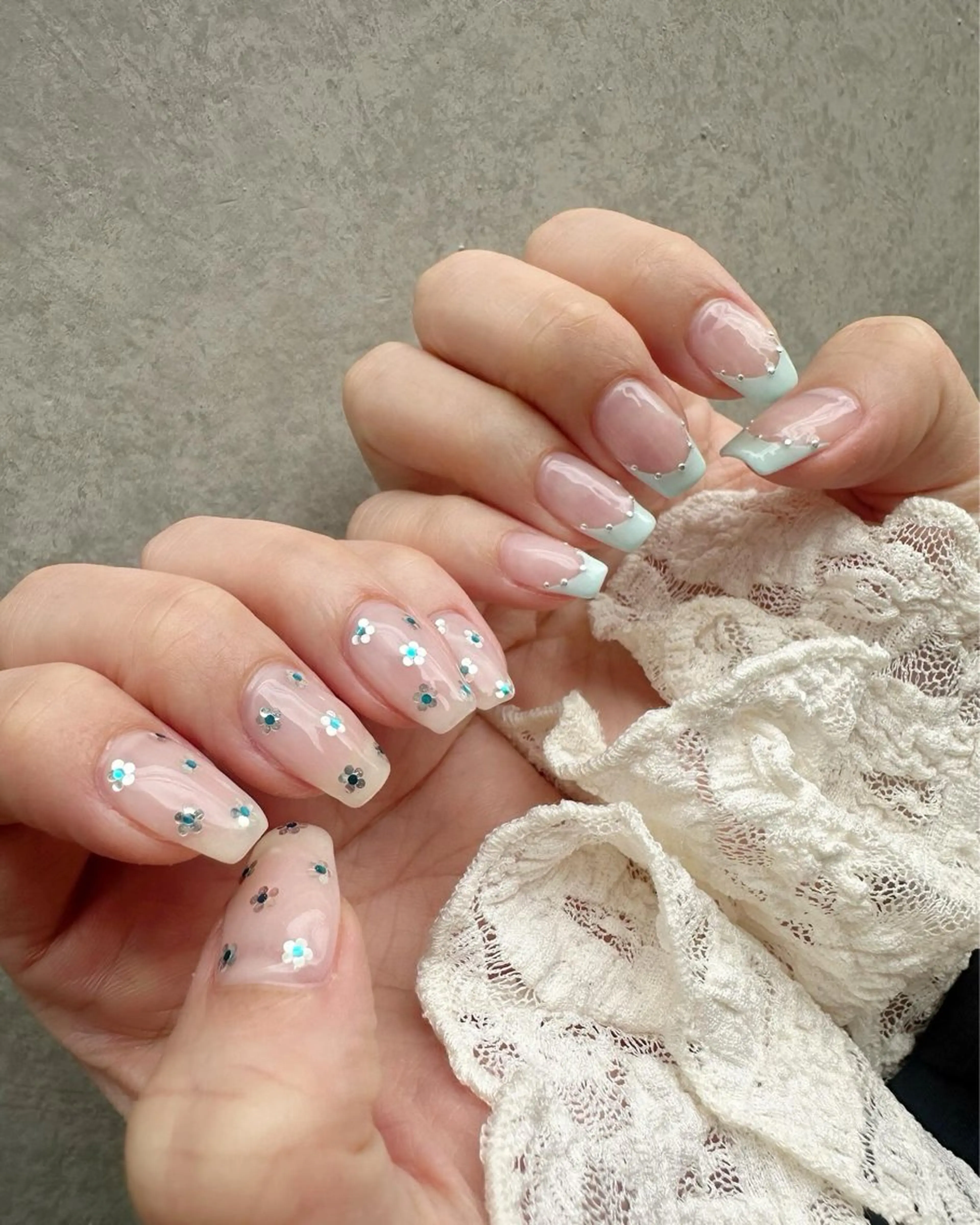 ネイル クリアネイル フレンチネイル ホログラムネイル 氷ネイル・うるうるネイル 韓国ネイル 🪞KAPE NAIL 🪞のネイルデザイン