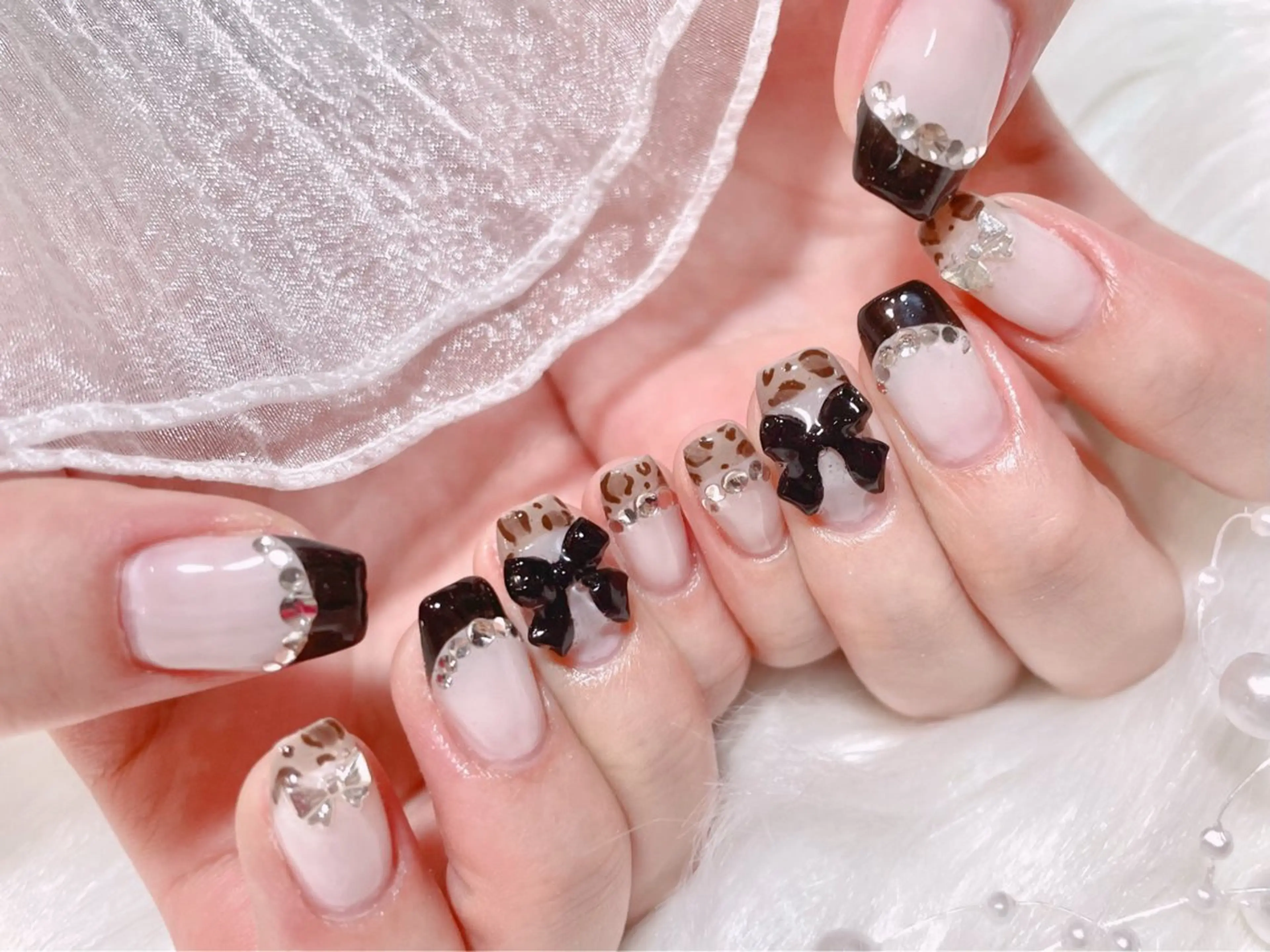 ネイル フレンチネイル 冬ネイル ハンドネイル ゆりか ジョアアンジェ福島のネイルデザイン