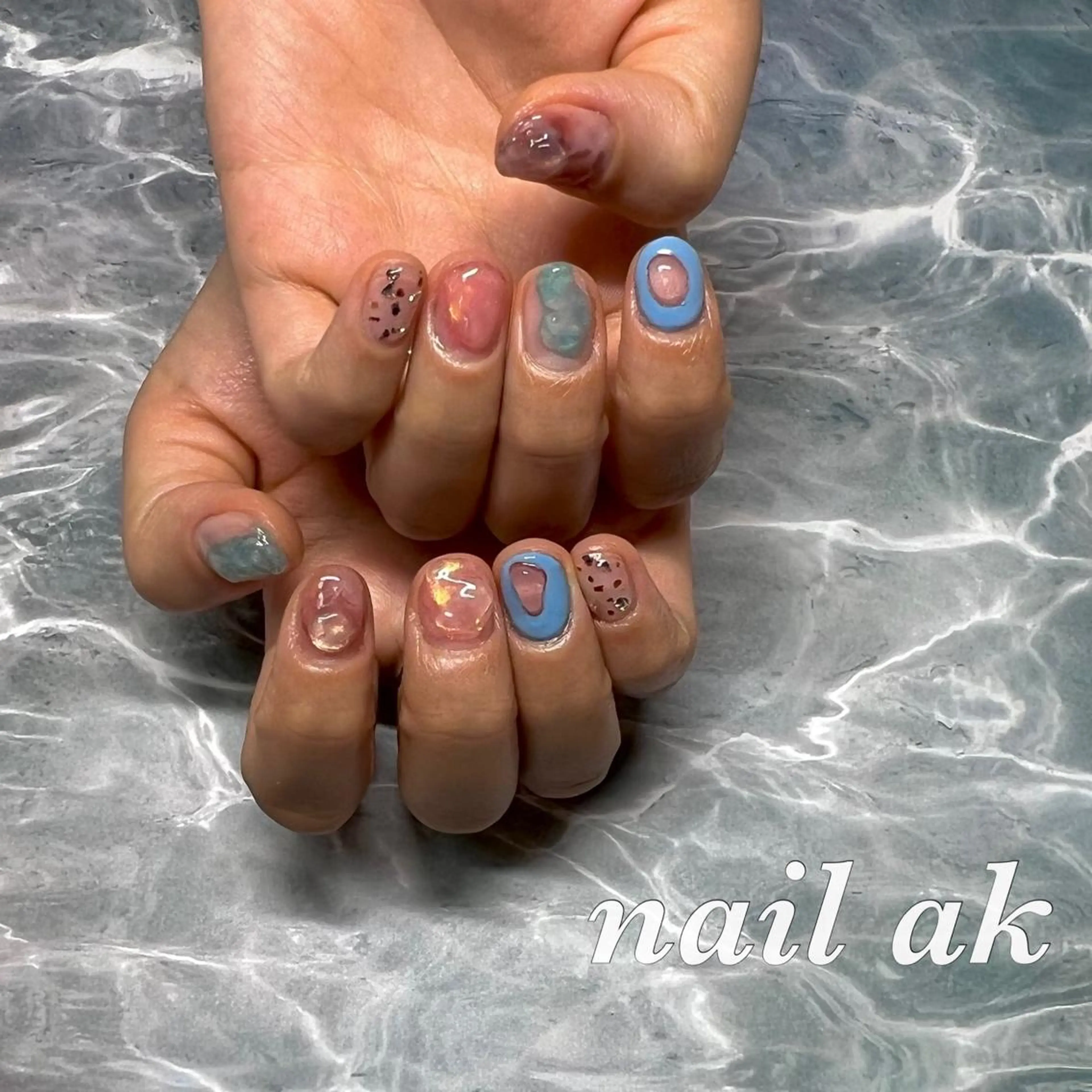 ネイル 夏ネイル ハンドネイル ak nail .のネイルデザイン