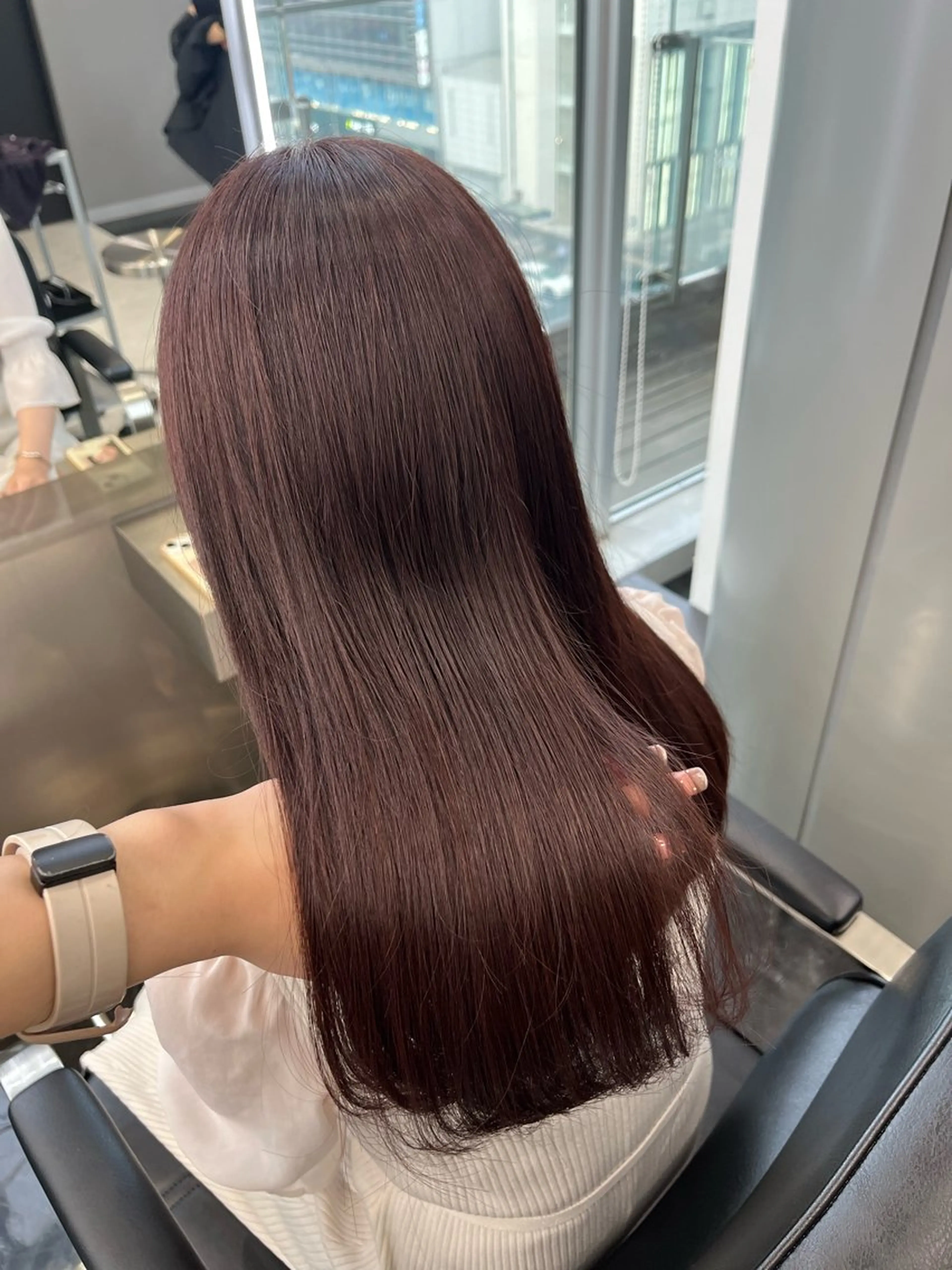 セミロング カラー ブリーチ 透明感カラー ラベンダーカラー ブリーチなしカラー ピンクカラー 韓国ヘア🖤/透明感 shihoのヘアスタイル