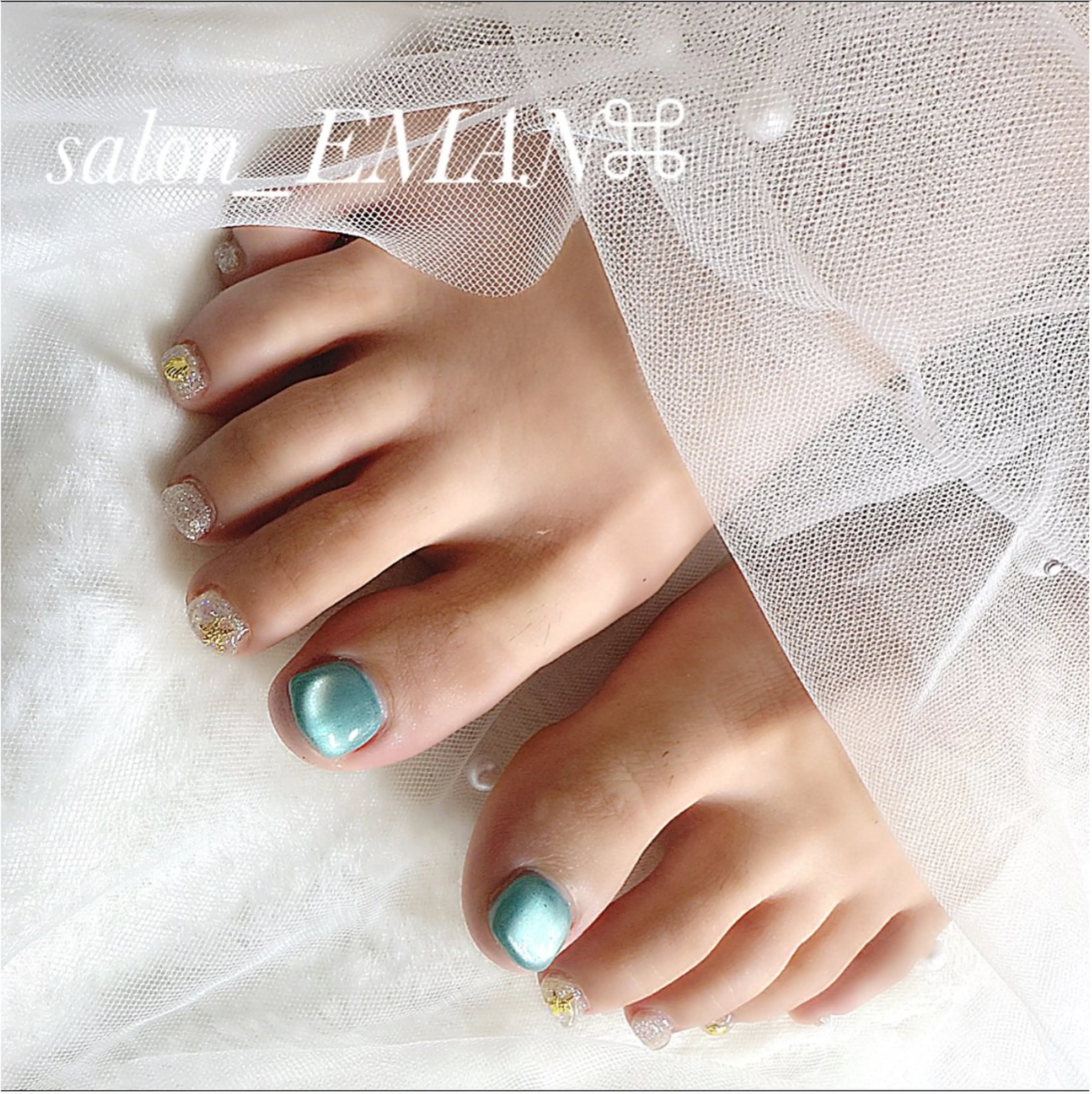 ネイル マグネットネイル フットネイル salon EMANのネイルデザイン