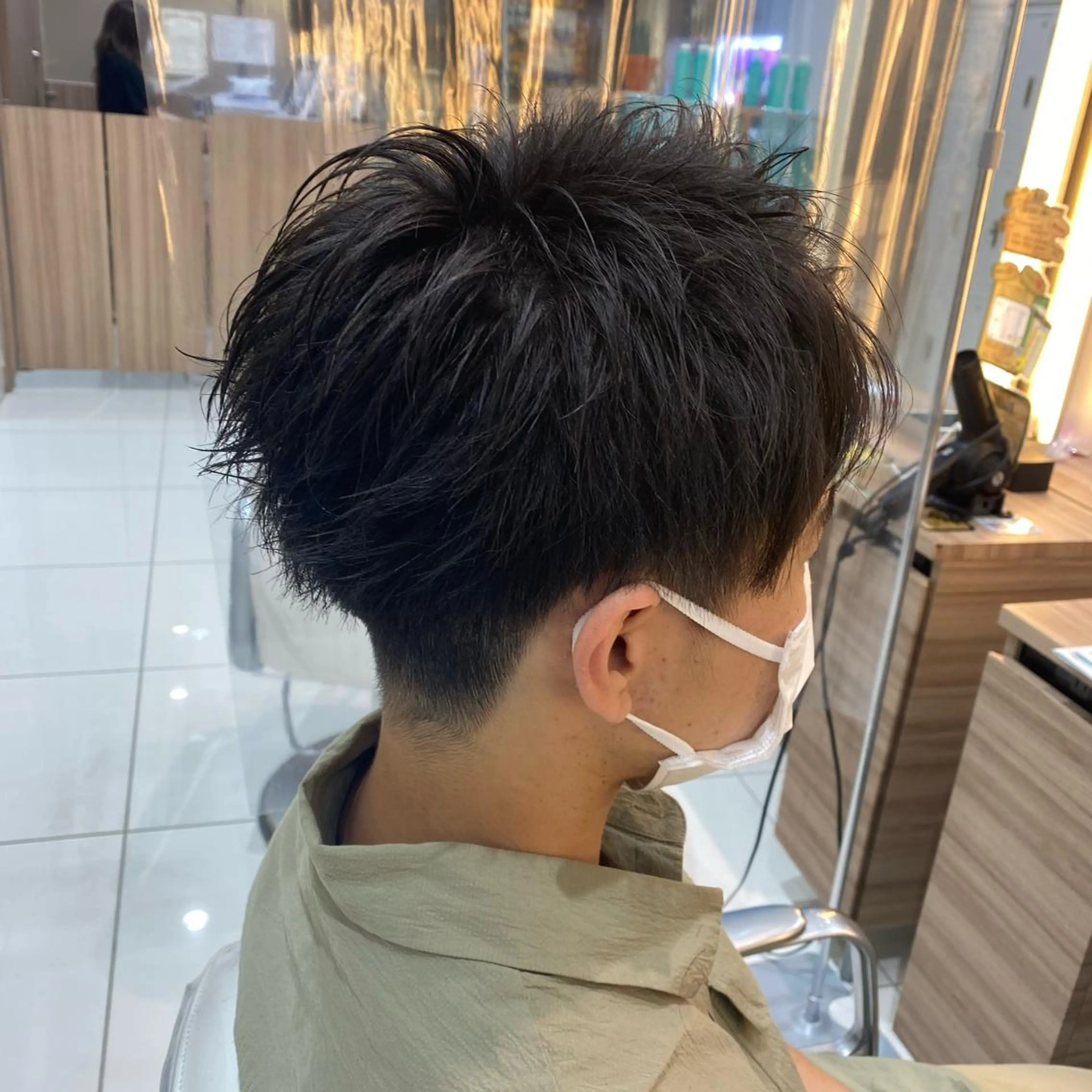 ショート メンズ アップバング マッシュ 🌱メンズパーマ🌱 篠崎 はやとのヘアスタイル