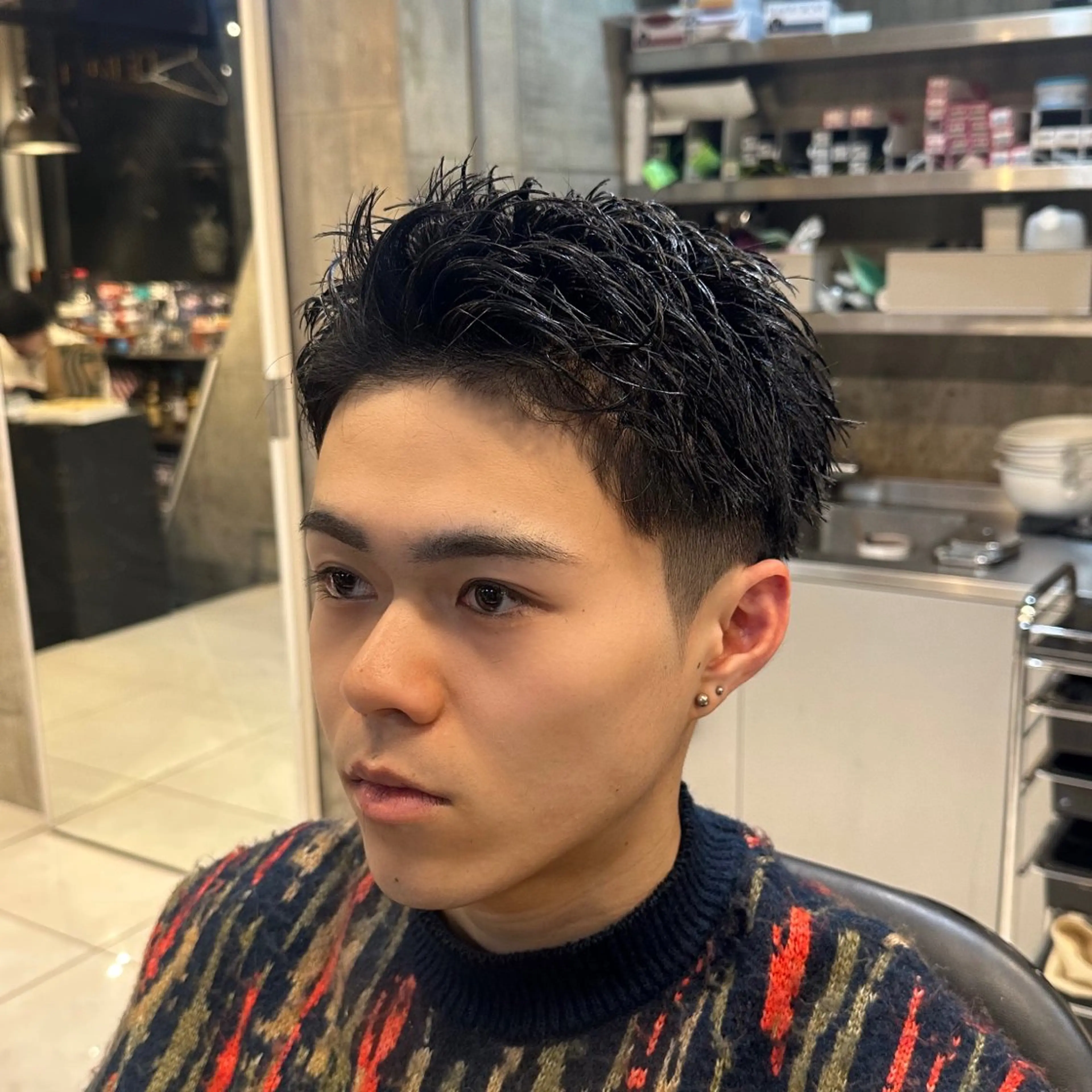 ショート メンズ ツイスパ/メンズ パーマ/歩夢のヘアスタイル