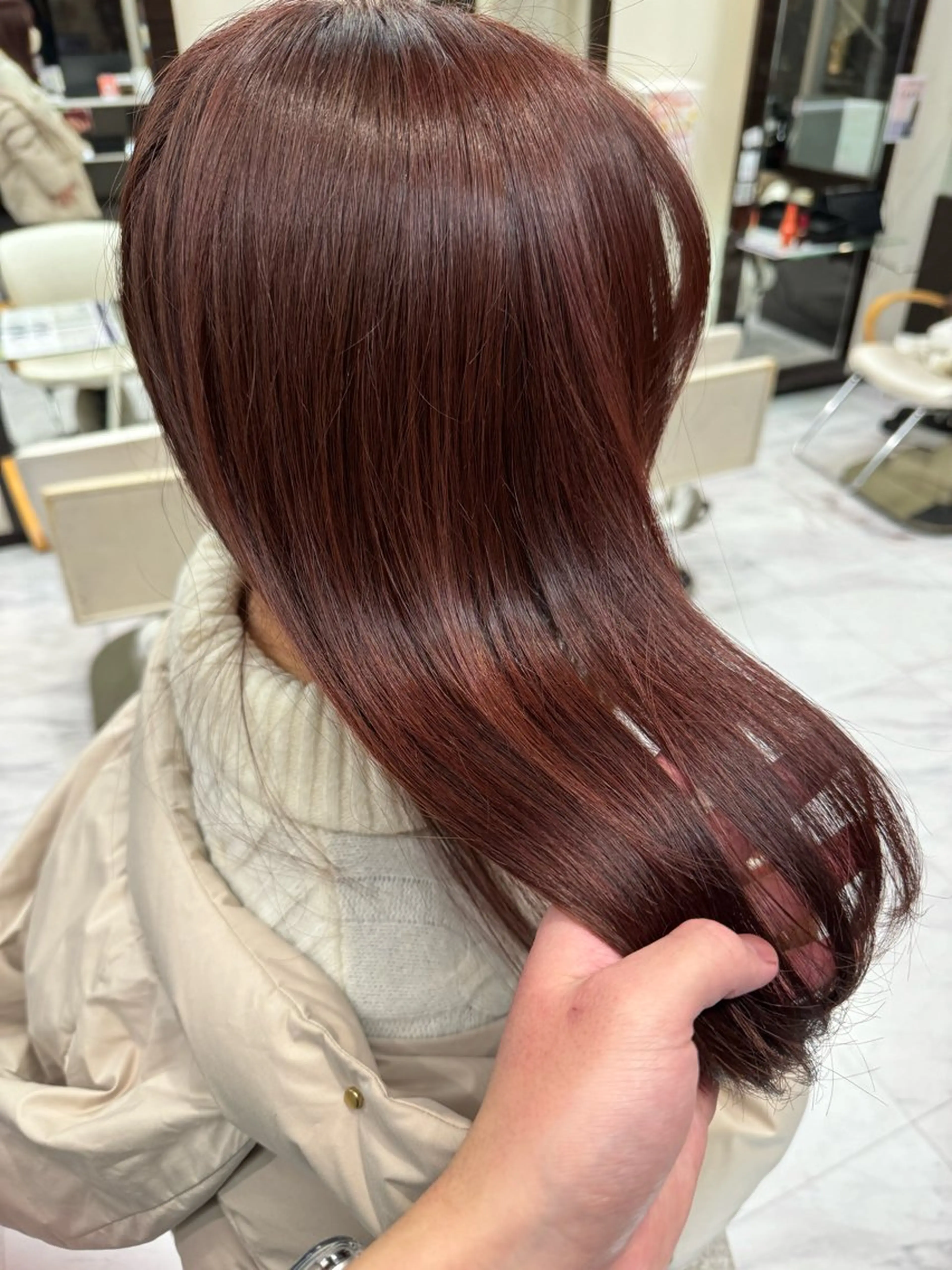 ロング カラー ヘアアレンジ 切りっぱなしボブ ブリーチ デザインカラー ダブルカラー グラデーションカラー カット ヘアカラー トリートメント 目黒 碧人のヘアスタイル