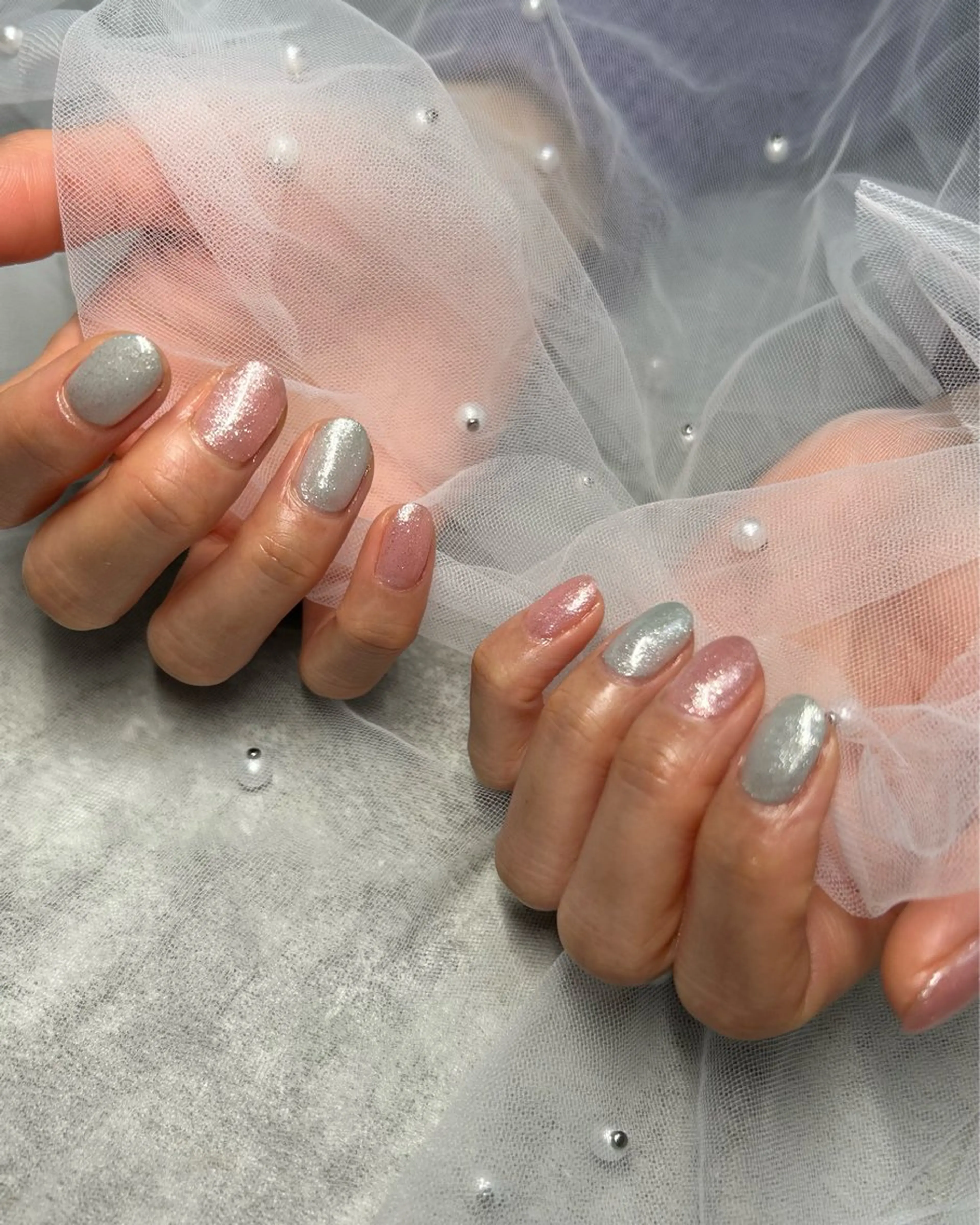 ネイル ラメ(グリッター) ワンカラーネイル ハンドネイル ten nail salon　かえでのネイルデザイン