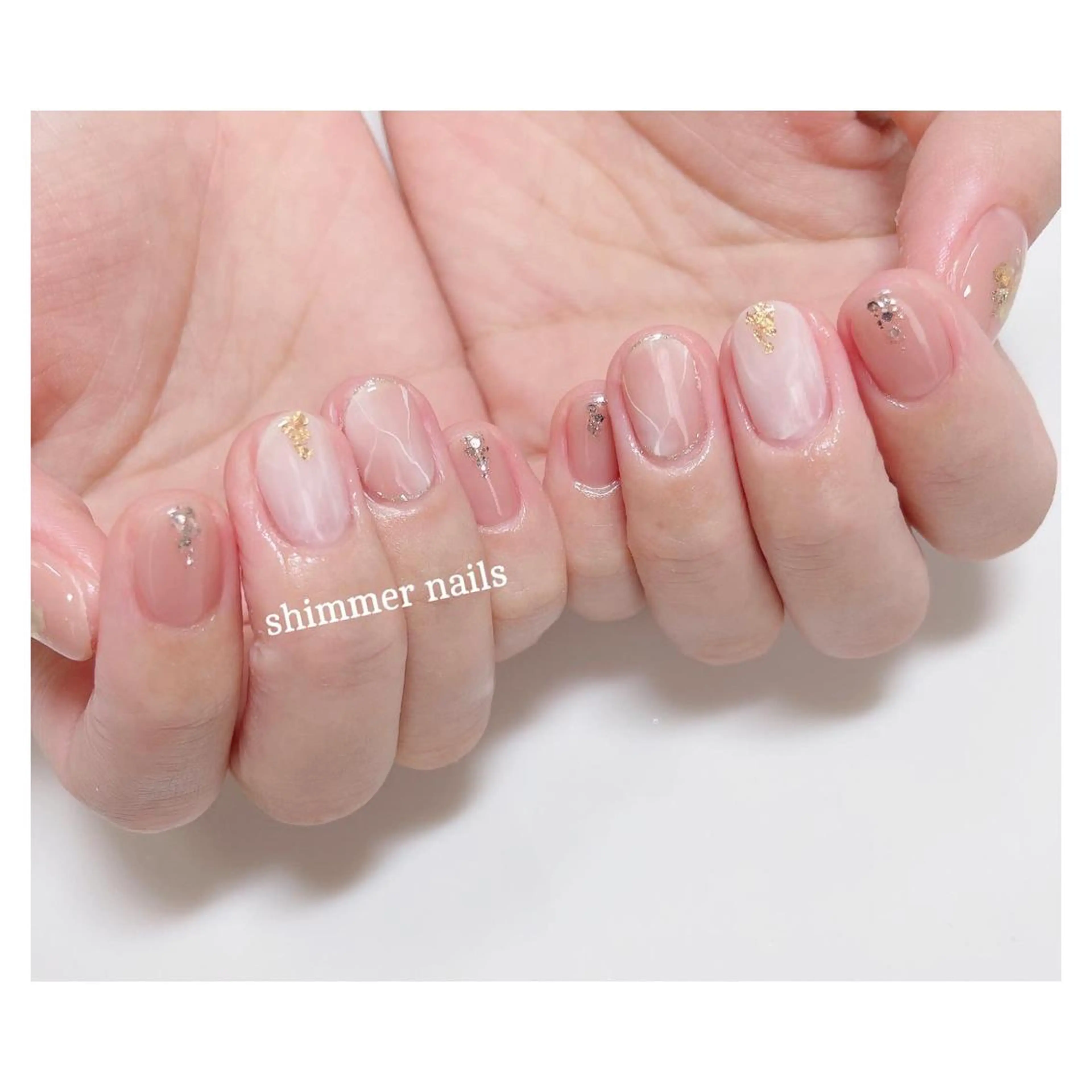 ネイル ピンク shimmer nailsのネイルデザイン