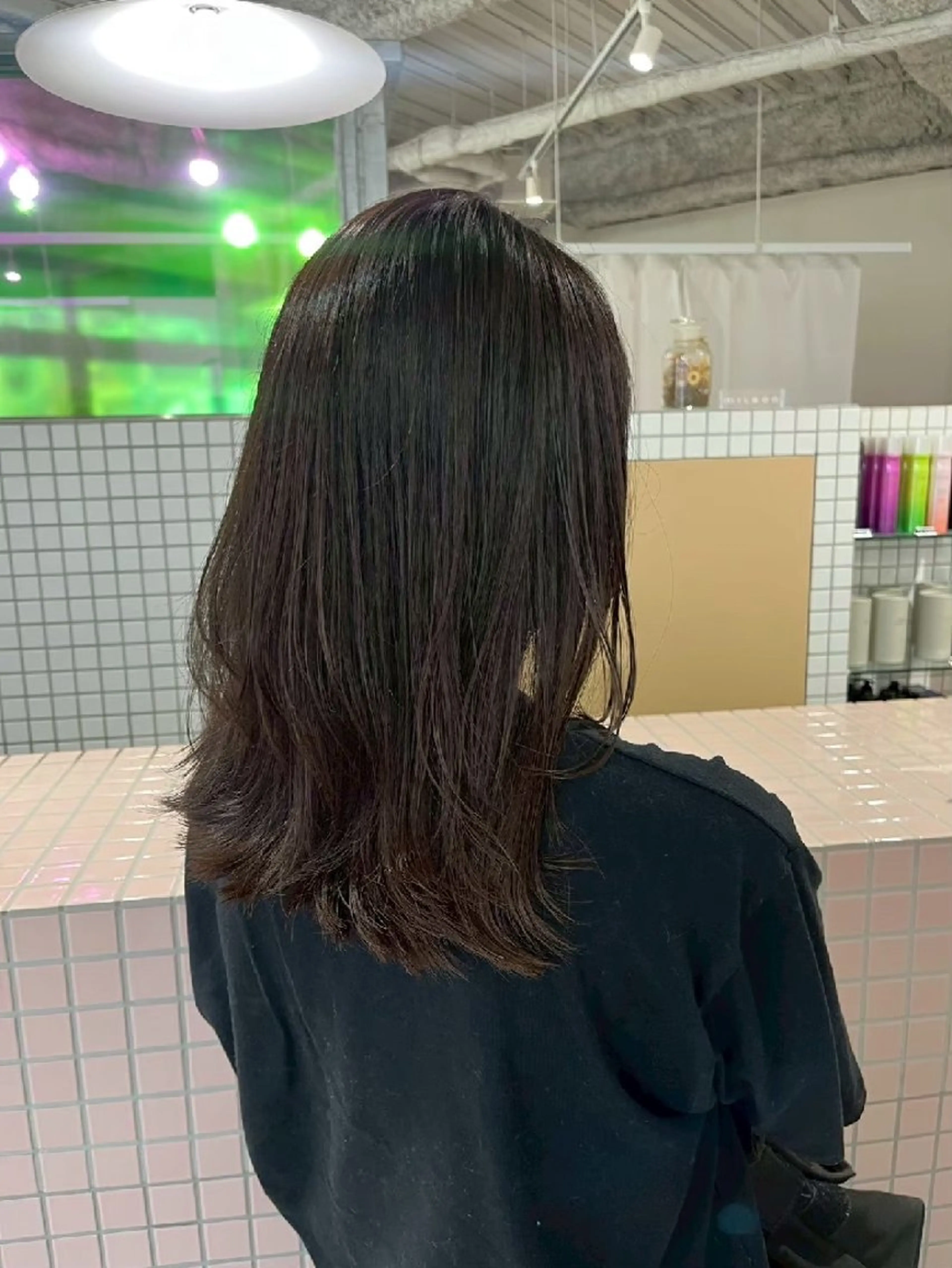 セミロング カラー ヘアカラー 徳永 小想のヘアスタイル
