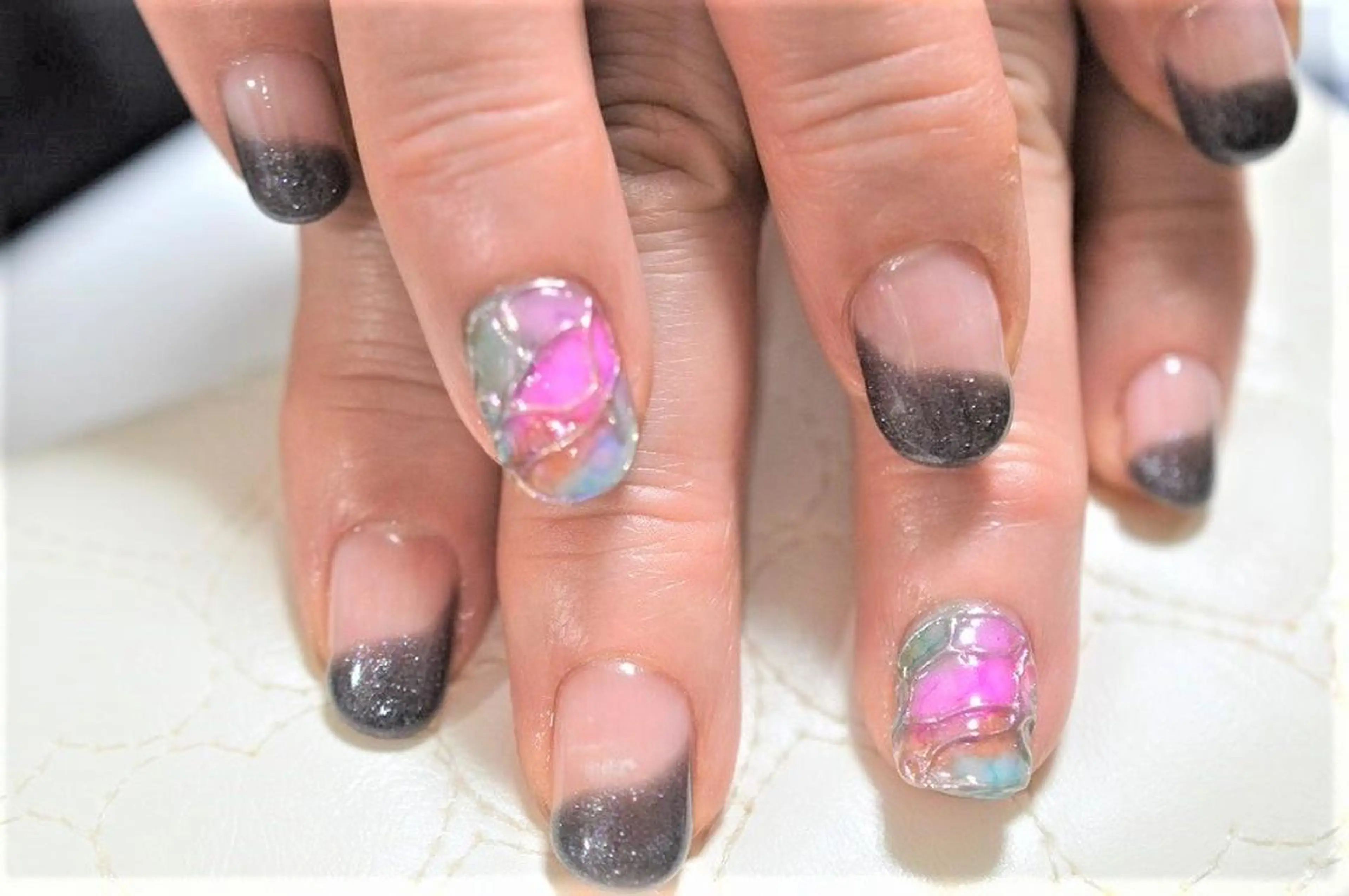 ネイル フットネイル ジェルネイル ミラーネイル nail Haniel所属・半蔵門サロンハニエル 魅神 ちよのネイルデザイン