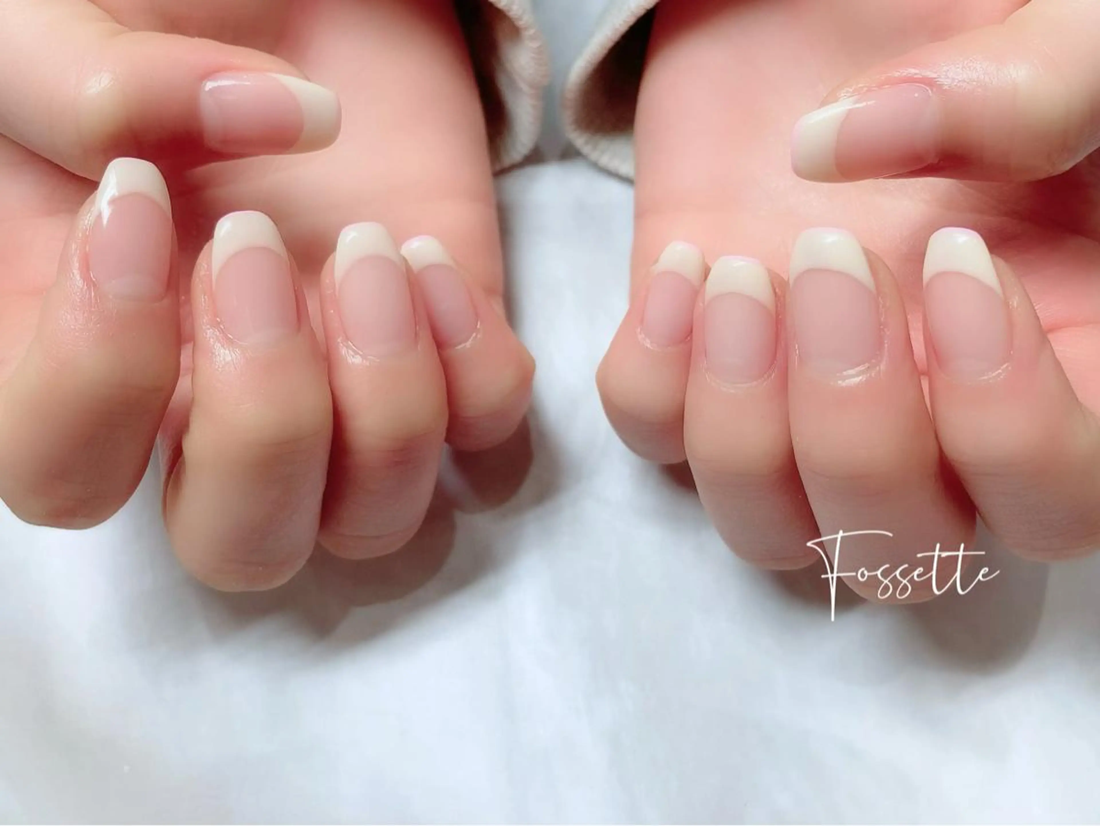 ネイル クリアネイル フレンチネイル オフィスネイル シンプルネイル nailsalon Fossetteのネイルデザイン