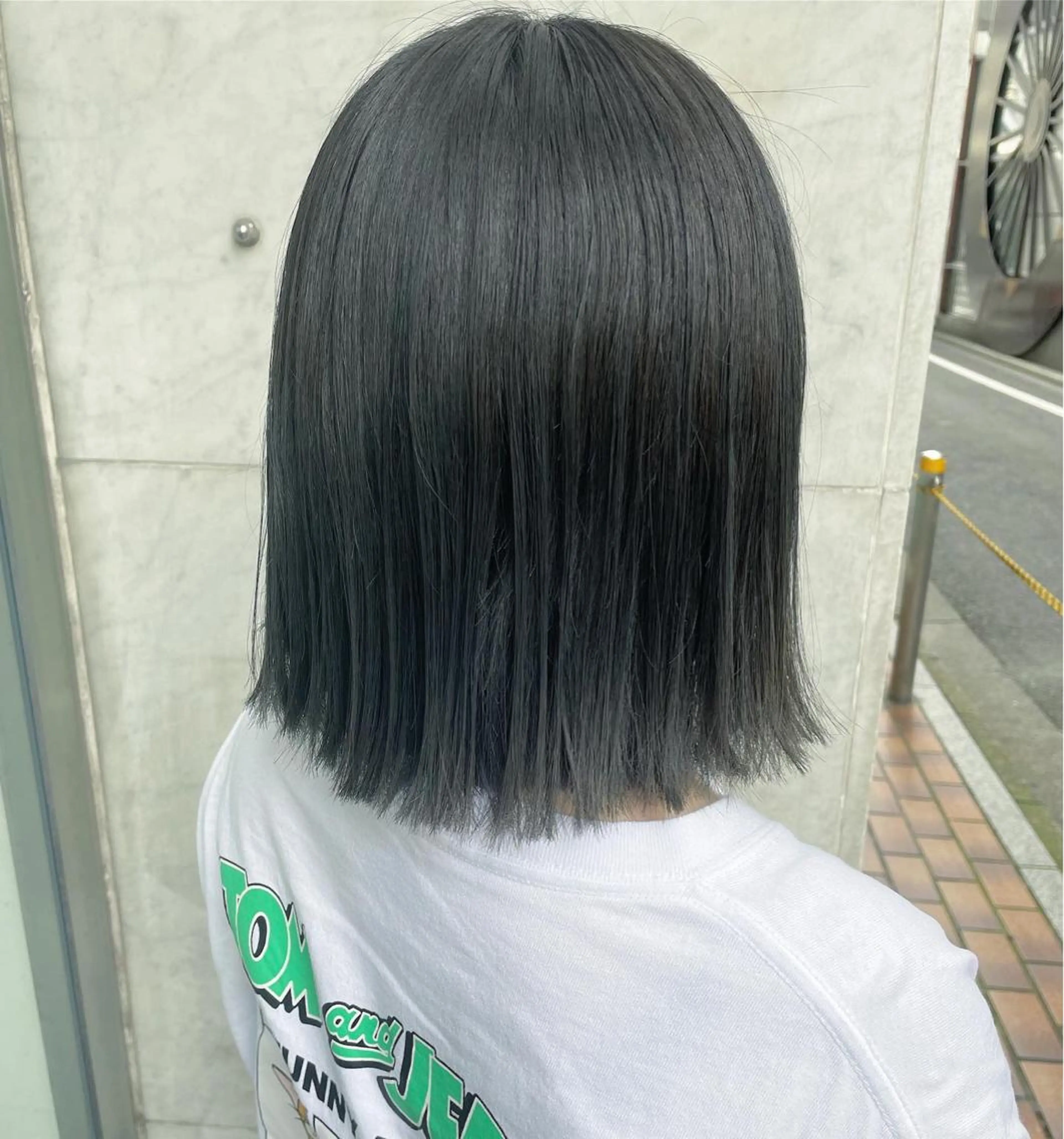ミディアム カラー グレージュ オリーブグレージュ オリーブグレー JIL BLAN 京都所属・RU RIのヘアスタイル
