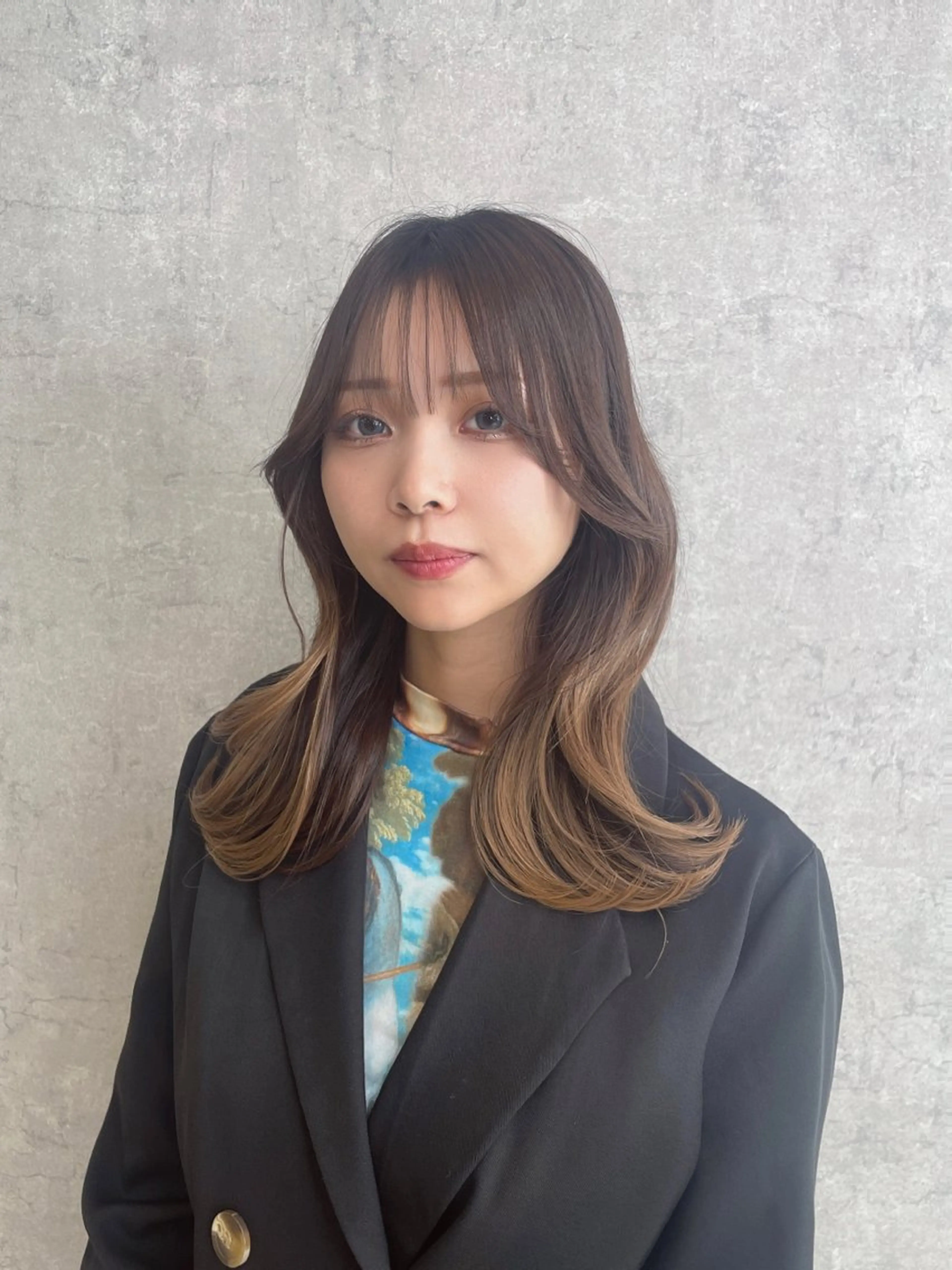 ミディアム 顔まわりレイヤー 顔周りカット 姫カット 髪質改善 韓国風ヘア トレンド韓国ヘア 🇰🇷のんのヘアスタイル
