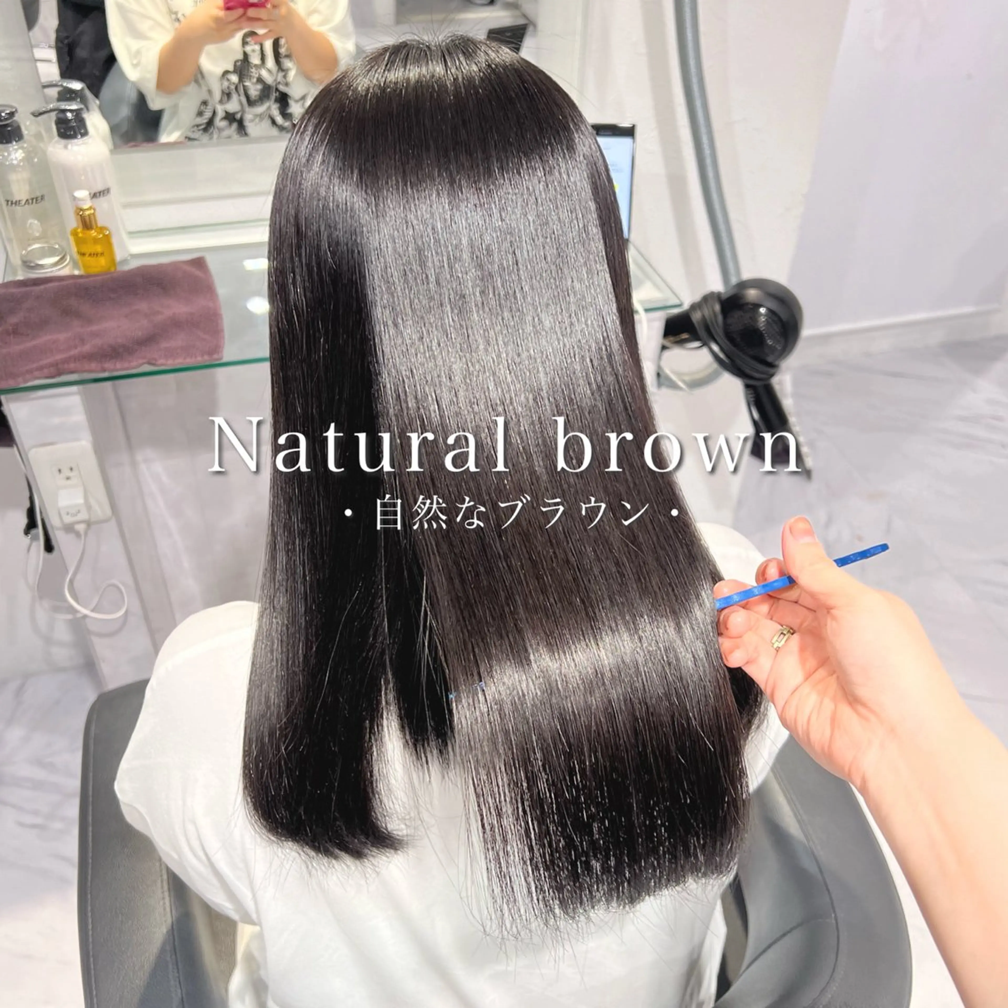 セミロング ヘアアレンジ セミロングパーマ ボブ くせ毛 髪質改善 縮毛矯正 カット 縮毛矯正 トリートメント 🦋重くない暗髪🦋 Hana🦋のヘアスタイル