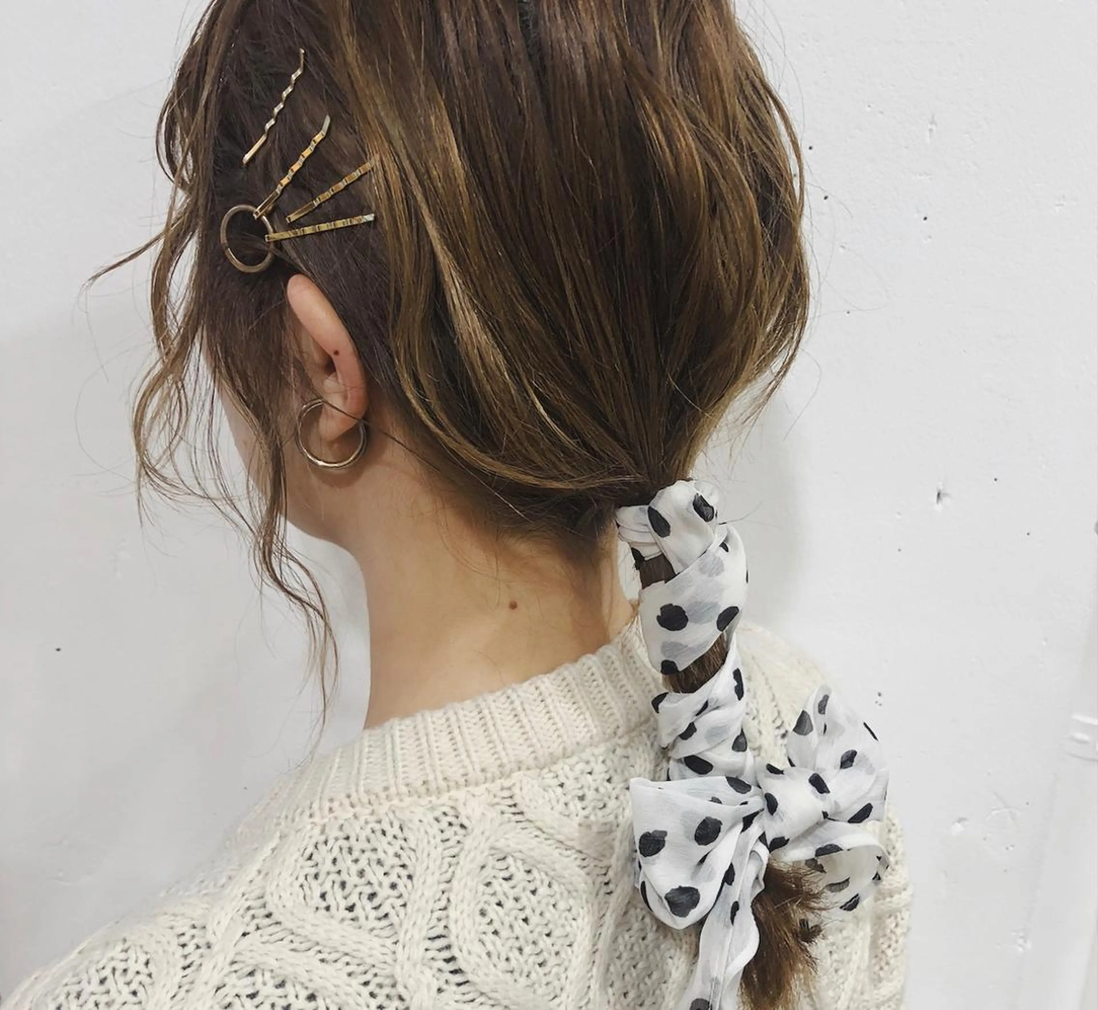 セミロング カラー ブリーチなしで透け感 暖色カラーボブaoiのヘアスタイル