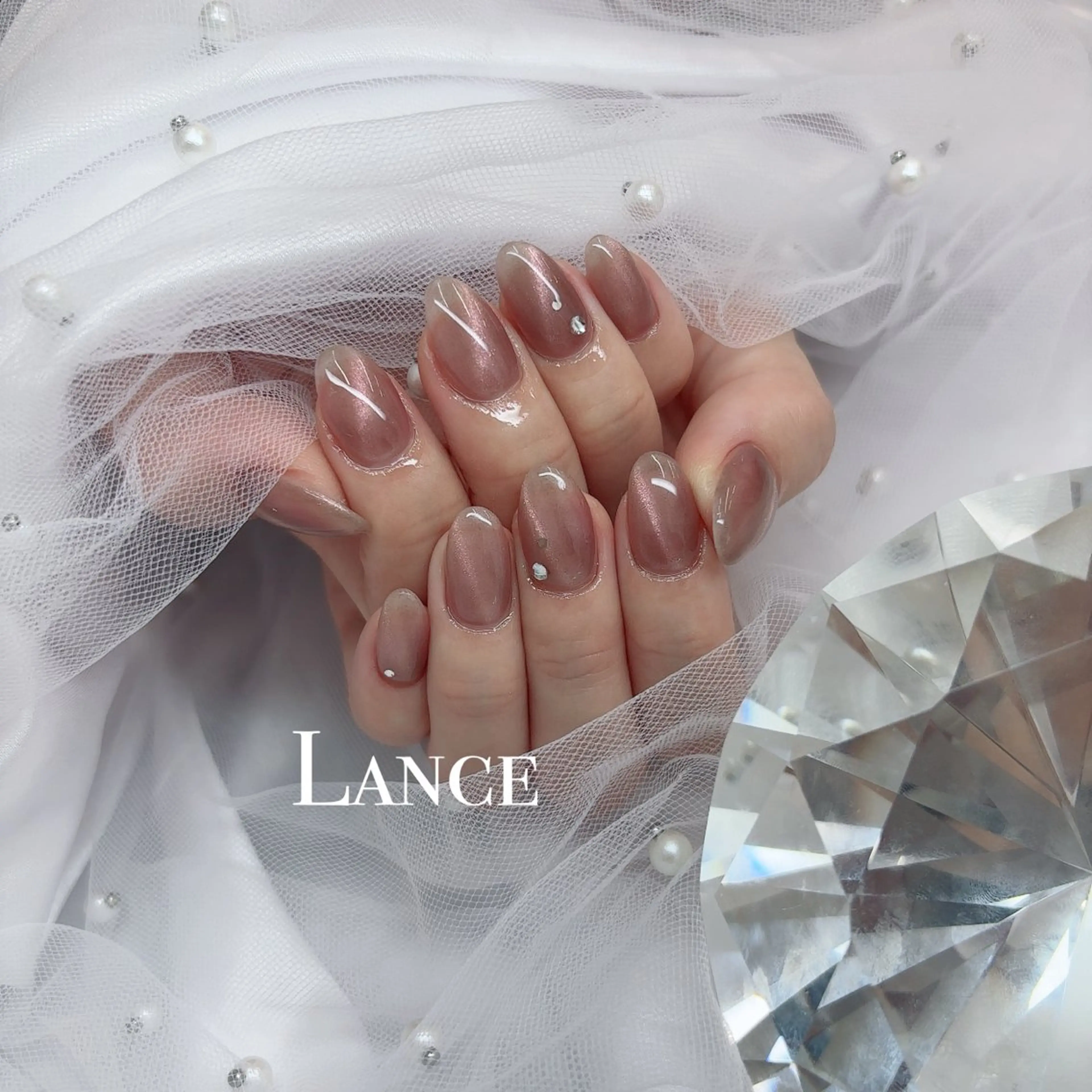 ネイル オーロラネイル フットネイル 氷ネイル・うるうるネイル キラキラネイル 韓国ネイル ハンドネイル Lance nailのネイルデザイン