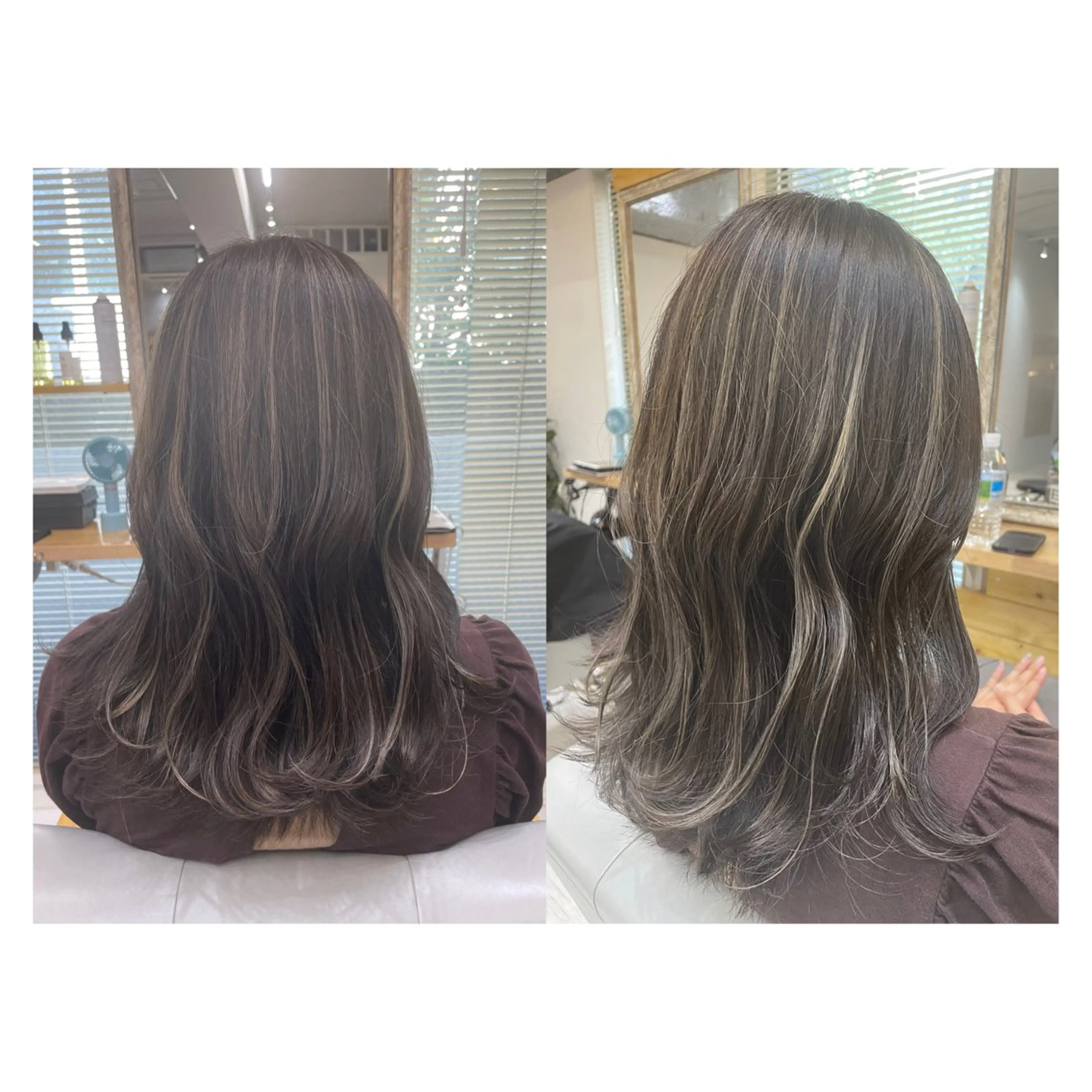 ミディアム カット ヘアカラー レイヤーカット・ 縮毛矯正 星野のヘアスタイル