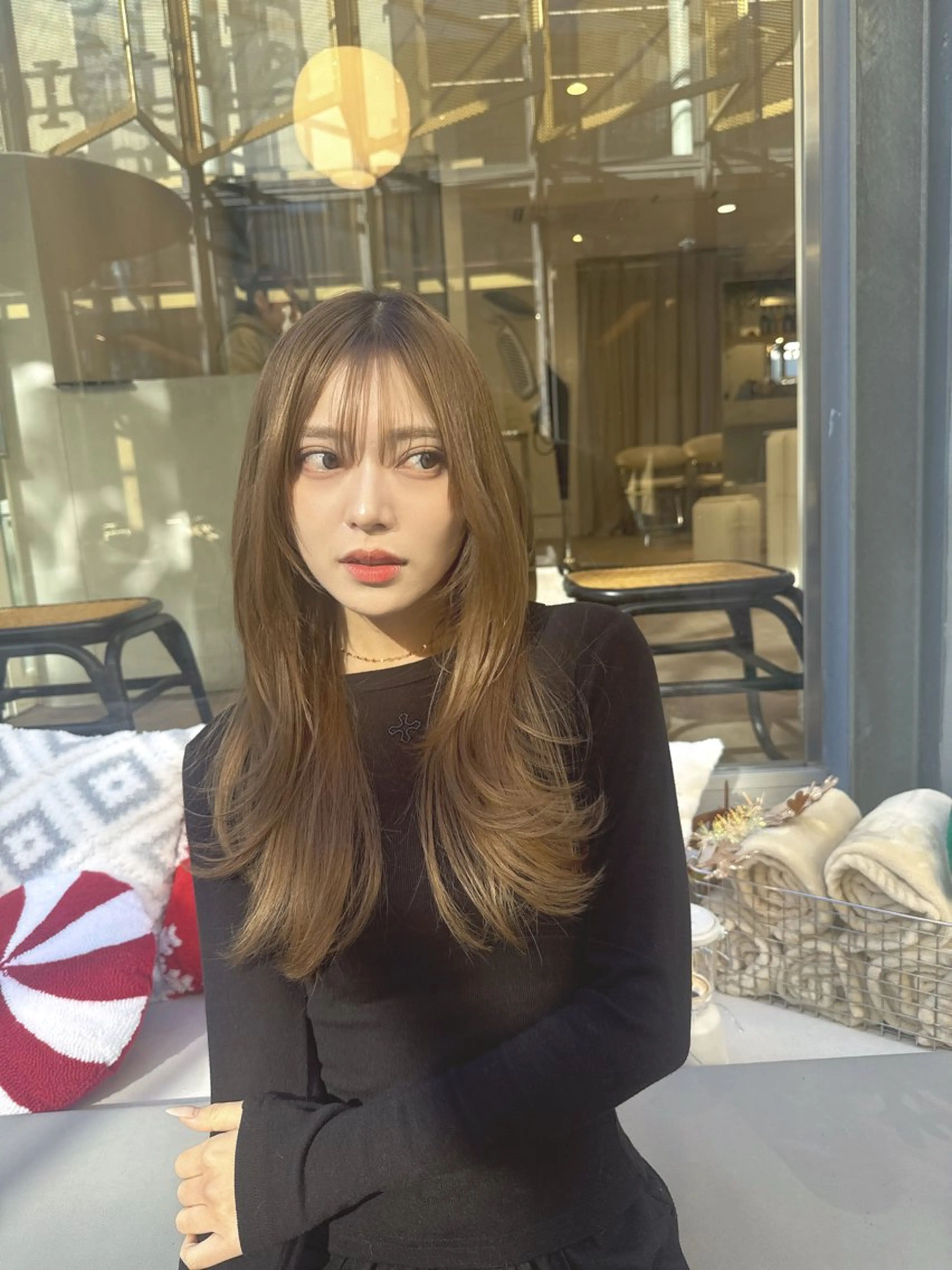 ロング カラー ベージュカラー 透明感カラー 顔まわりレイヤー レイヤーカット 小顔カット カット ヘアカラー トリートメント 💎透明感カラー特化 💎TAISEIのヘアスタイル