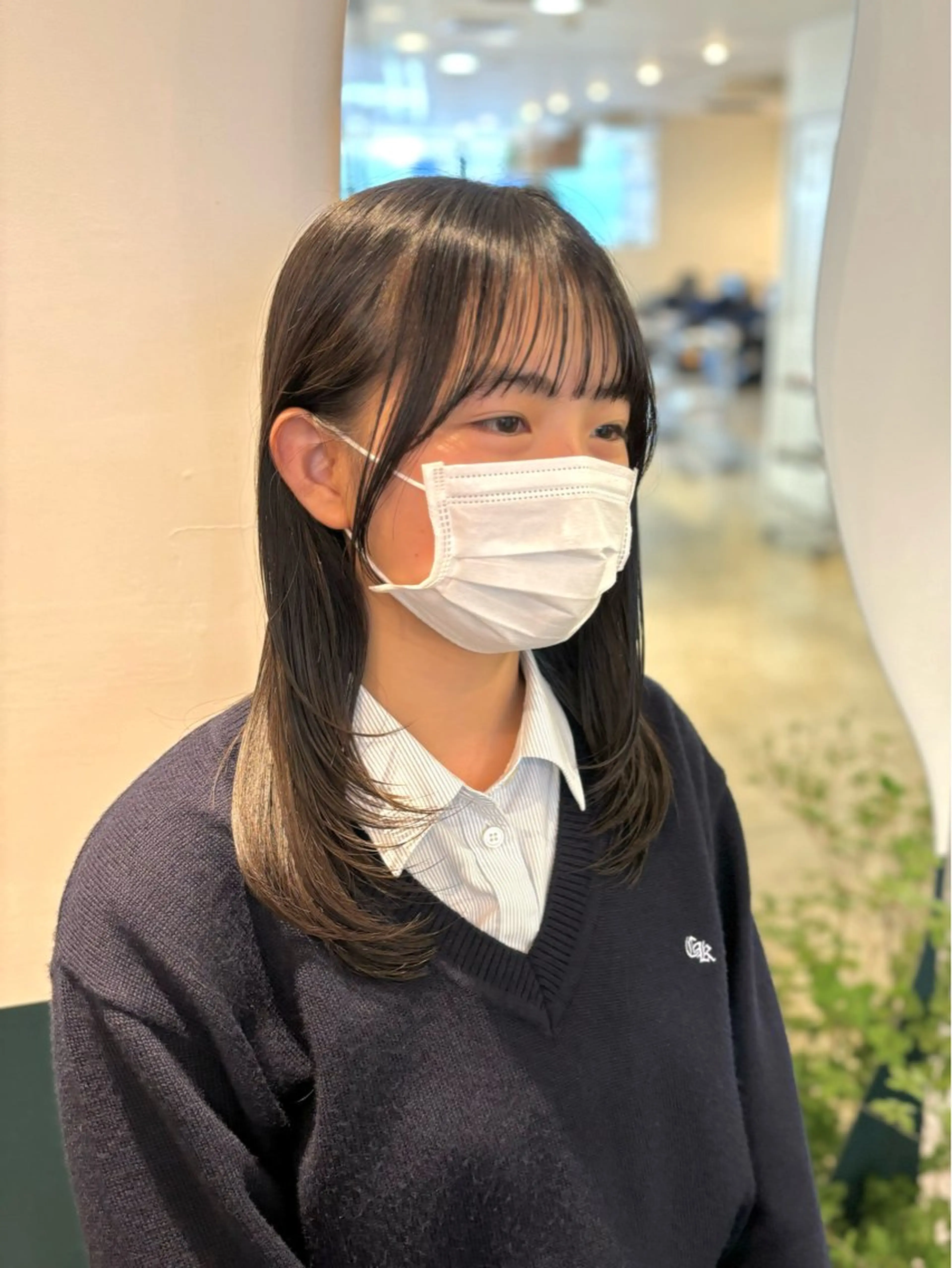 セミロング 顔周りカット レイヤーカット ☁️RIKA☁️ @ri2_____bのヘアスタイル