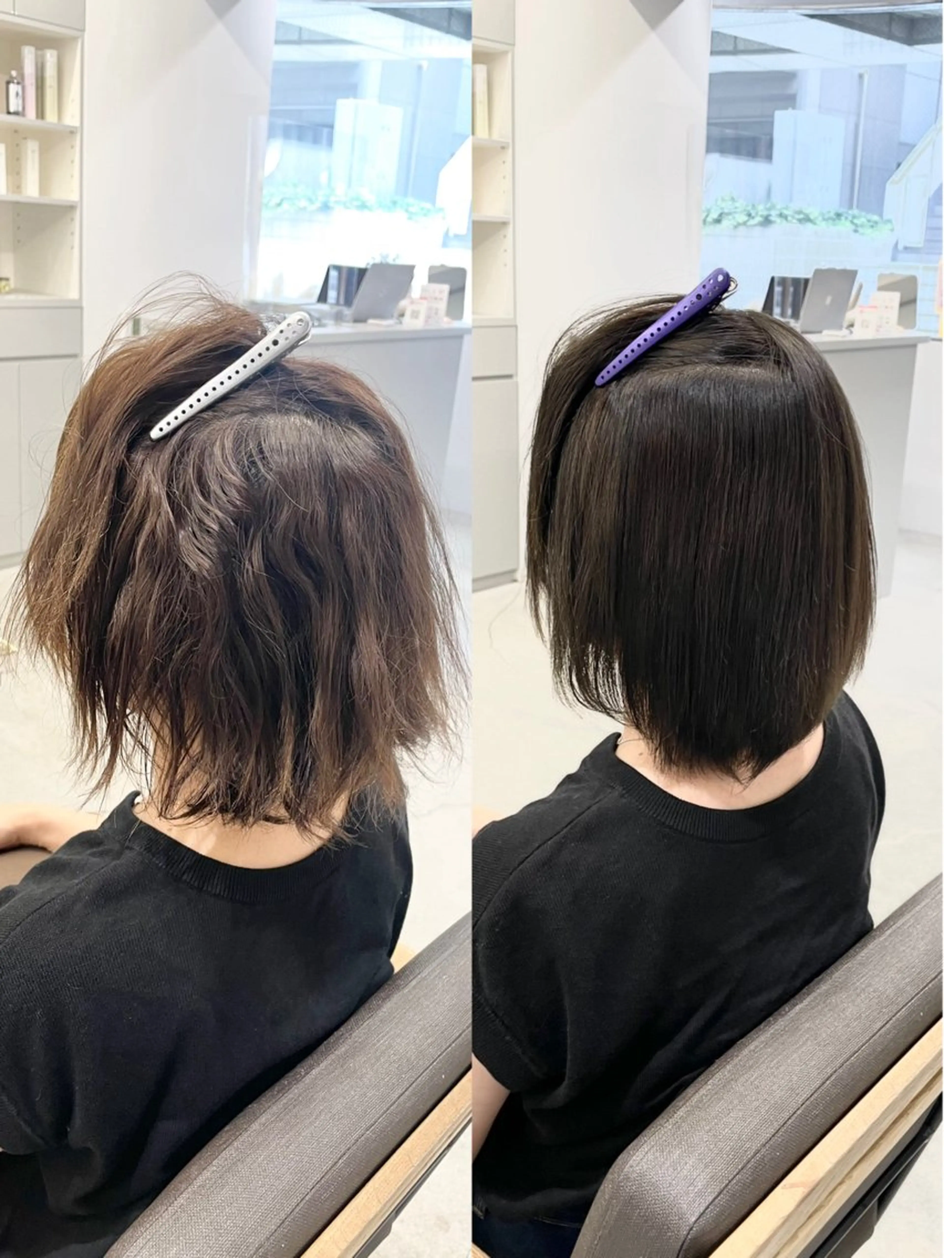 ショート カラー パーマ 髪質改善 縮毛矯正 ストレートパーマ カット ヘアカラー 縮毛矯正 トリートメント 美髪への最善策を貴方 へ✨凄い艶髪✨萩原のヘアスタイル
