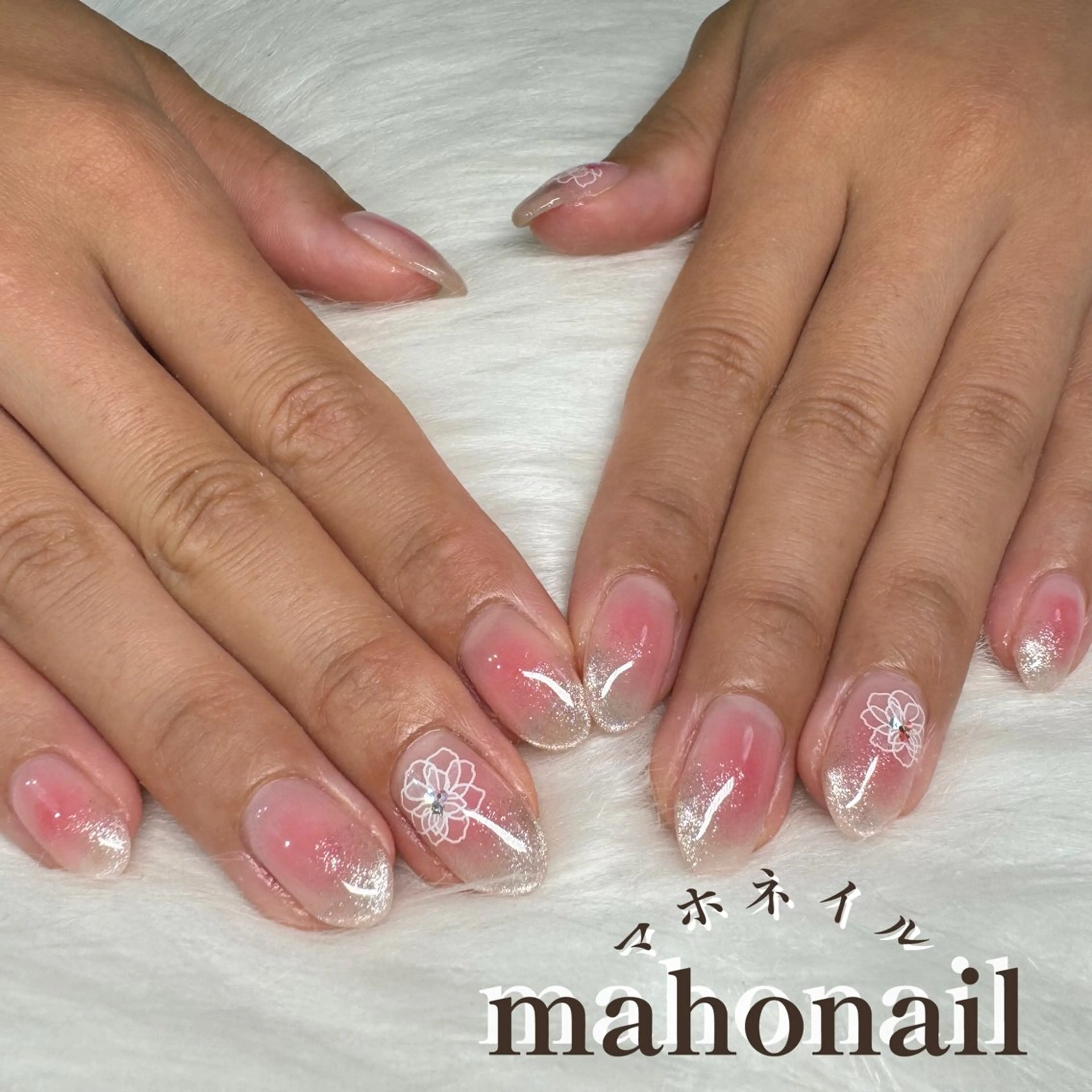 ネイル アートネイル キラキラネイル マグネットネイル ワンカラーネイル ワンホンネイル maho nail マホネイルのネイルデザイン