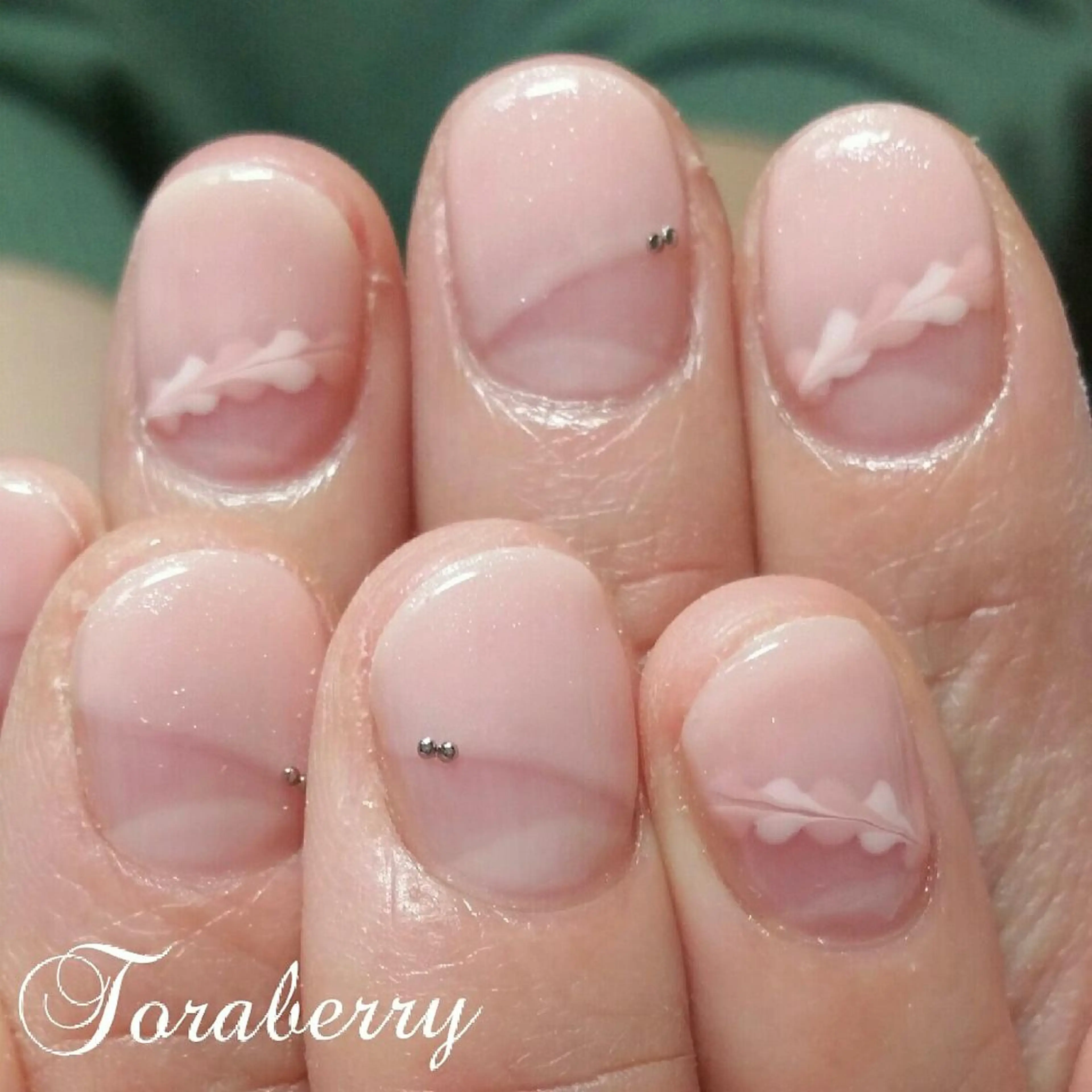 ネイル ハート ピーコックネイル ハンドネイル ネイリスト なつみのネイルデザイン