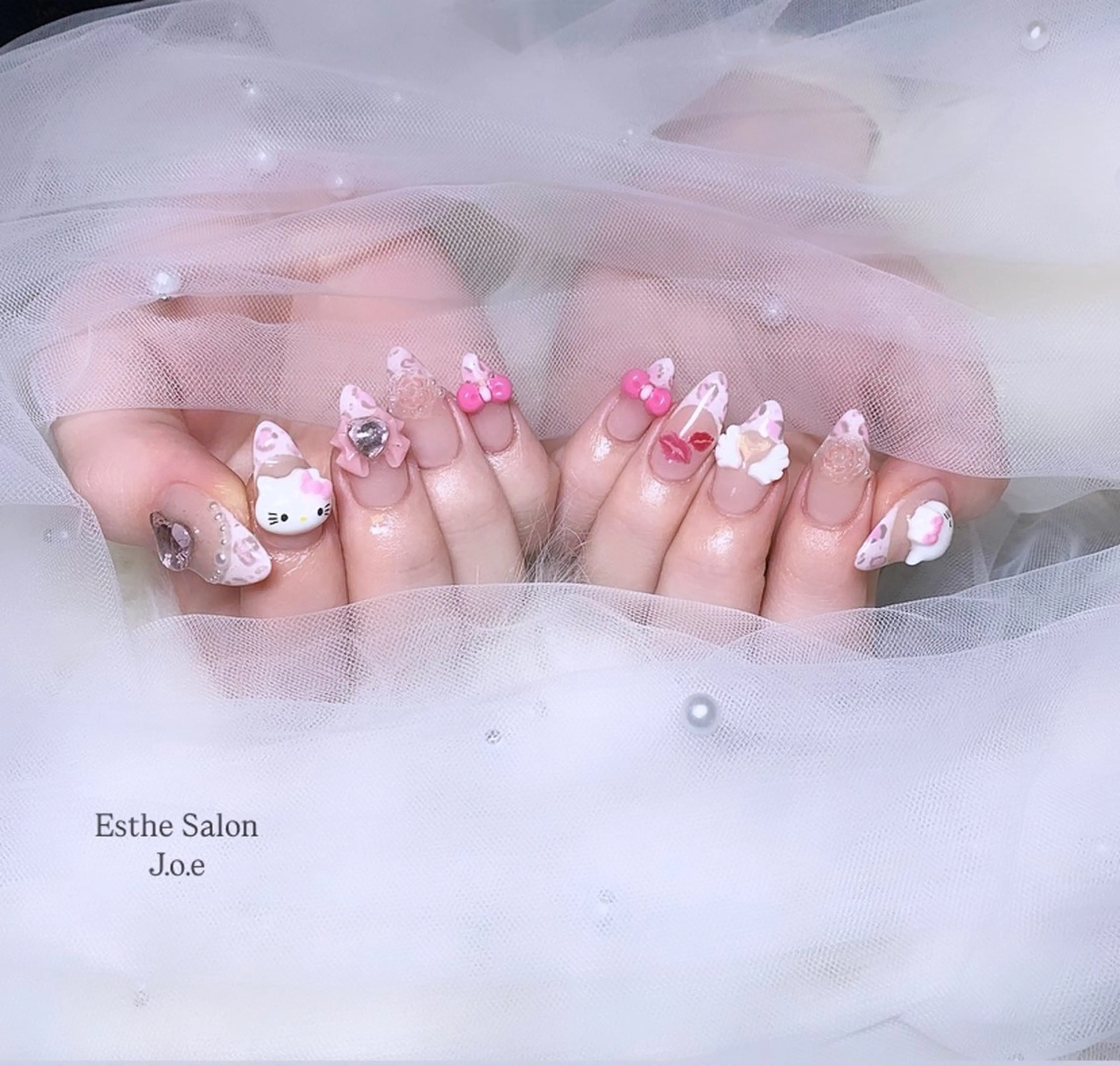 ネイル おそろいネイル 持ち込み ハンドネイル EstheSalon J.o.e /石堂のネイルデザイン